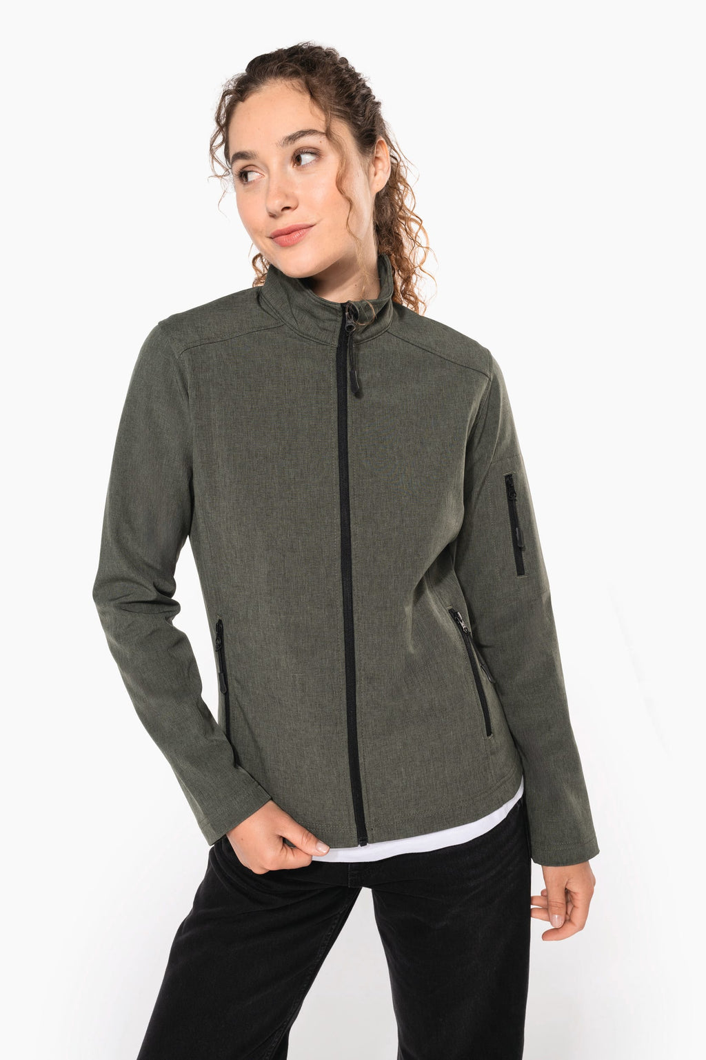 Casaco softshell de senhora - Cinzento mesclado
