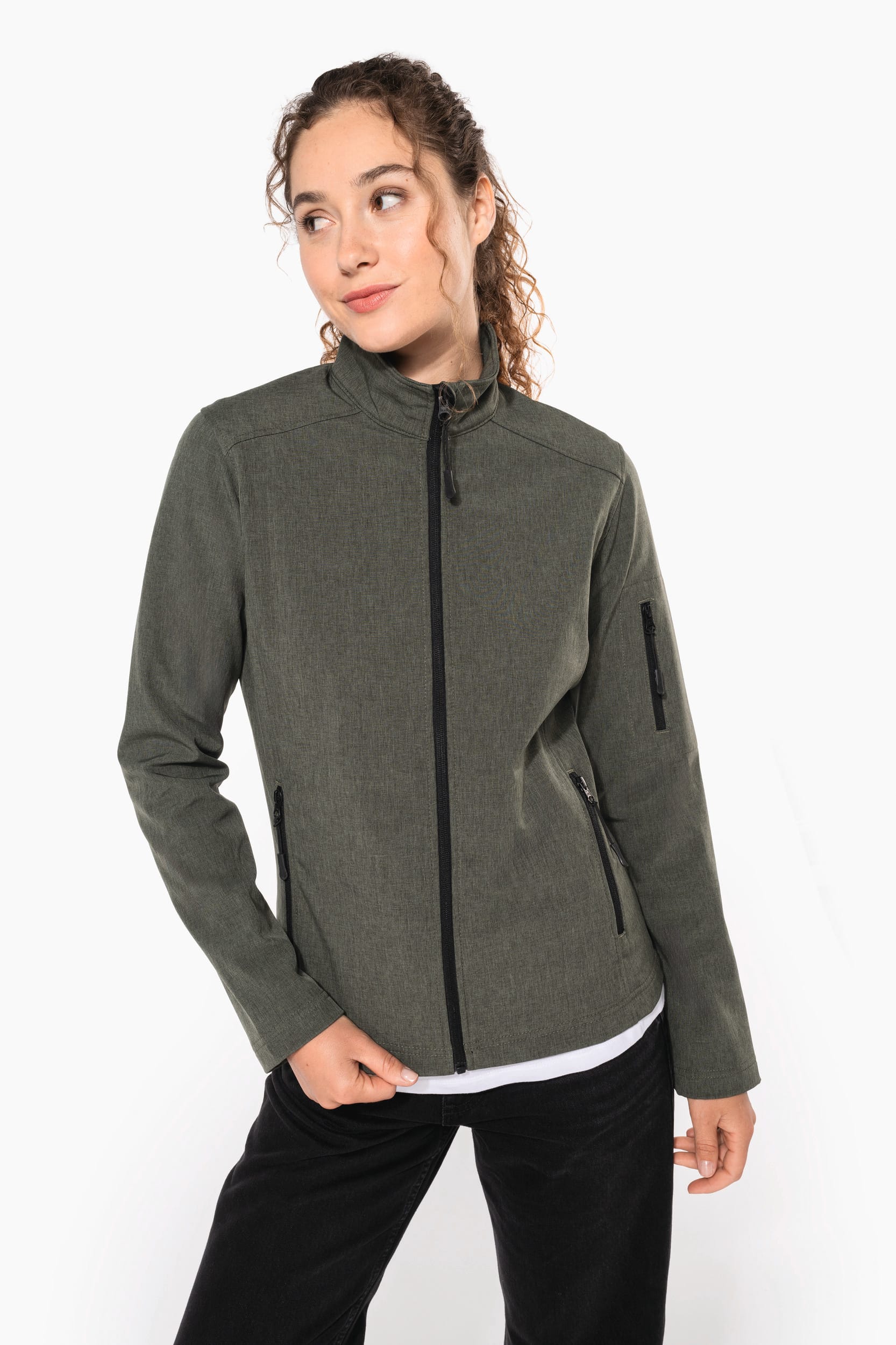 Casaco softshell de senhora - Cinzento mesclado