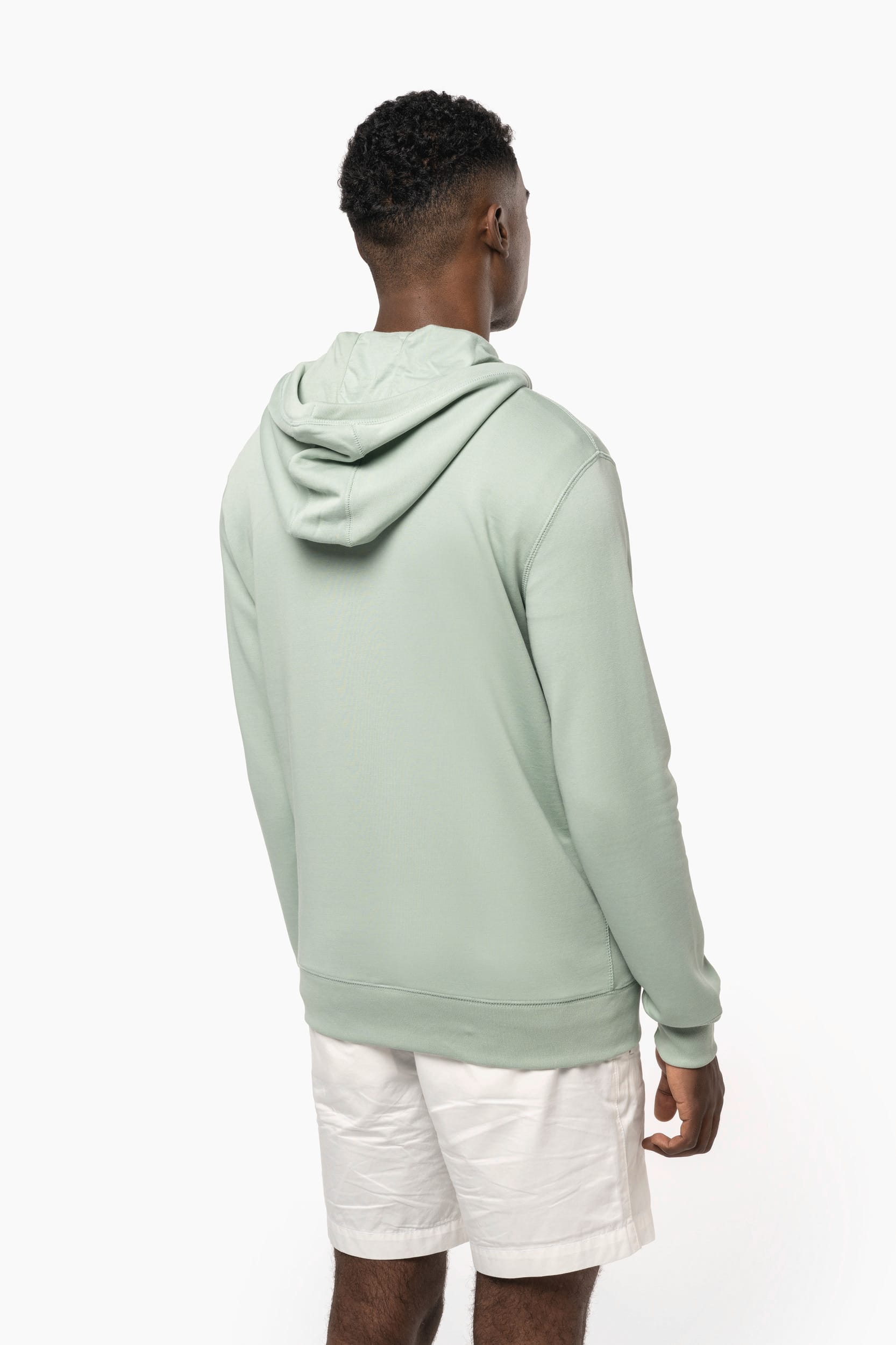 Sweatshirt com fecho e capuz sustentável unissexo