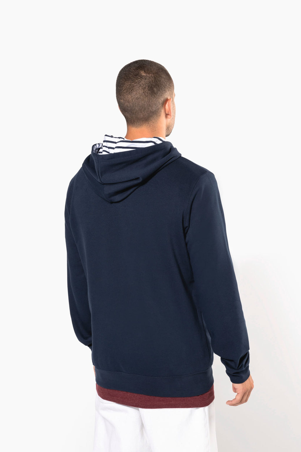 Sweatshirt com capuz em contraste estampado unissexo
