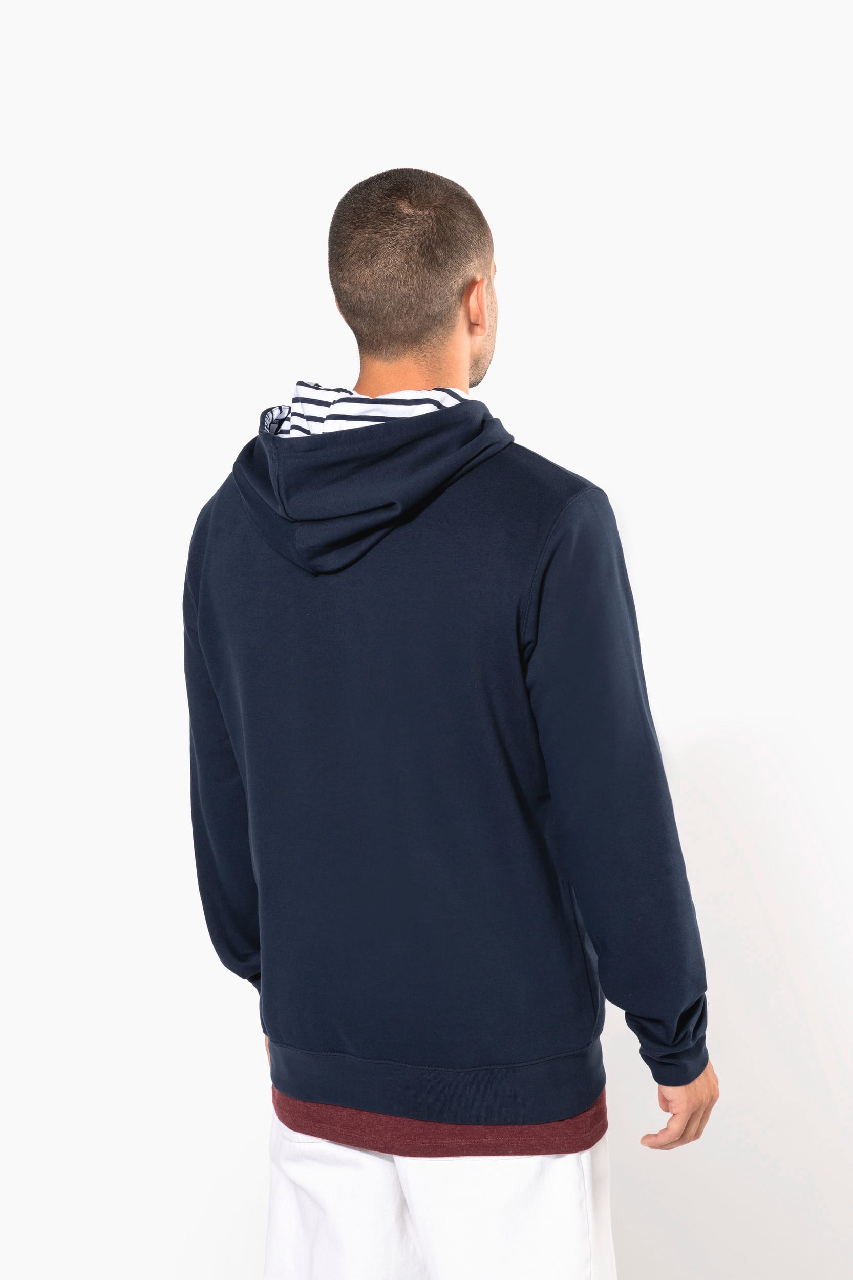 Sweatshirt com capuz em contraste estampado unissexo