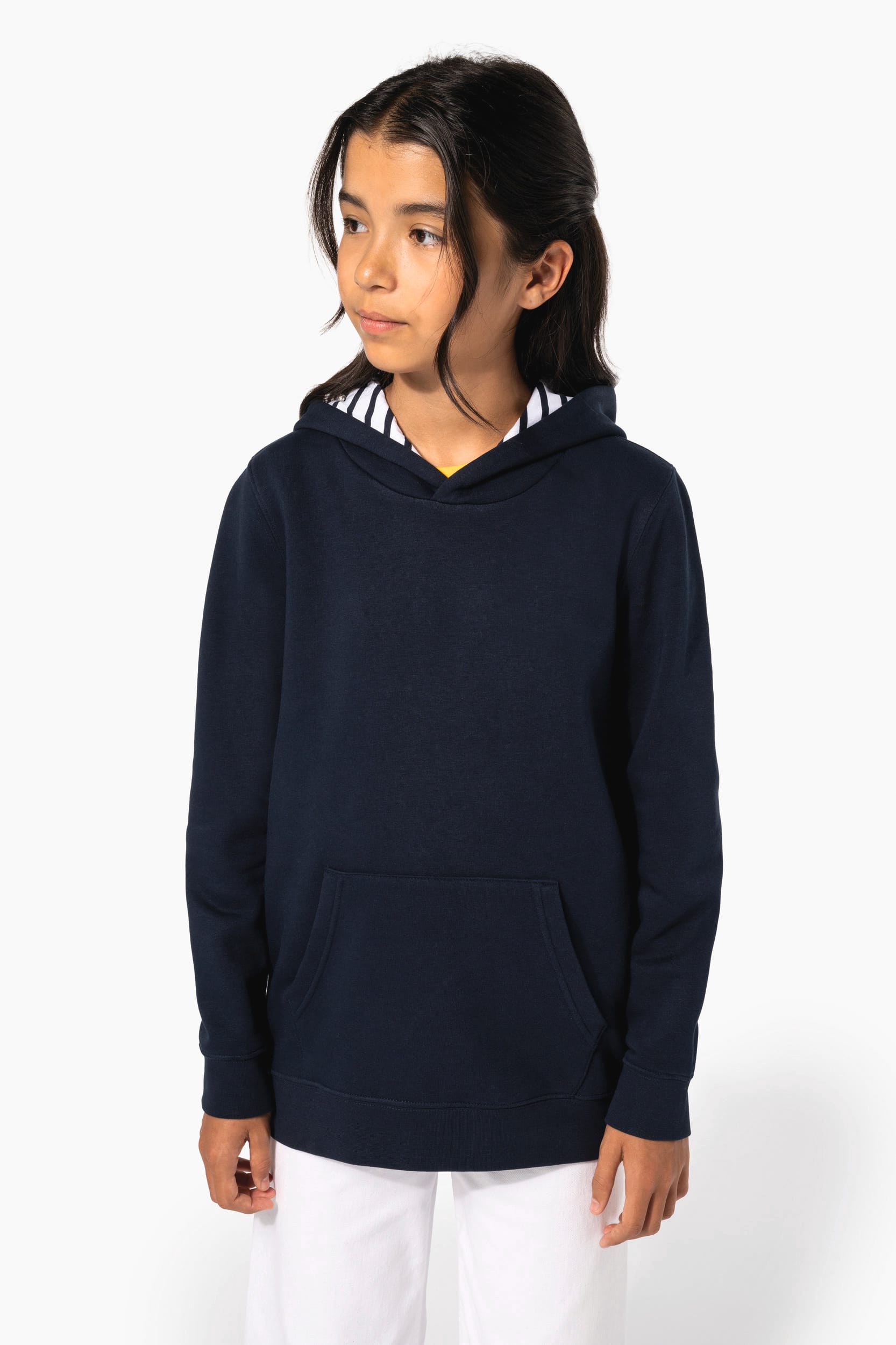 Sweatshirt com capuz em contraste estampado de criança