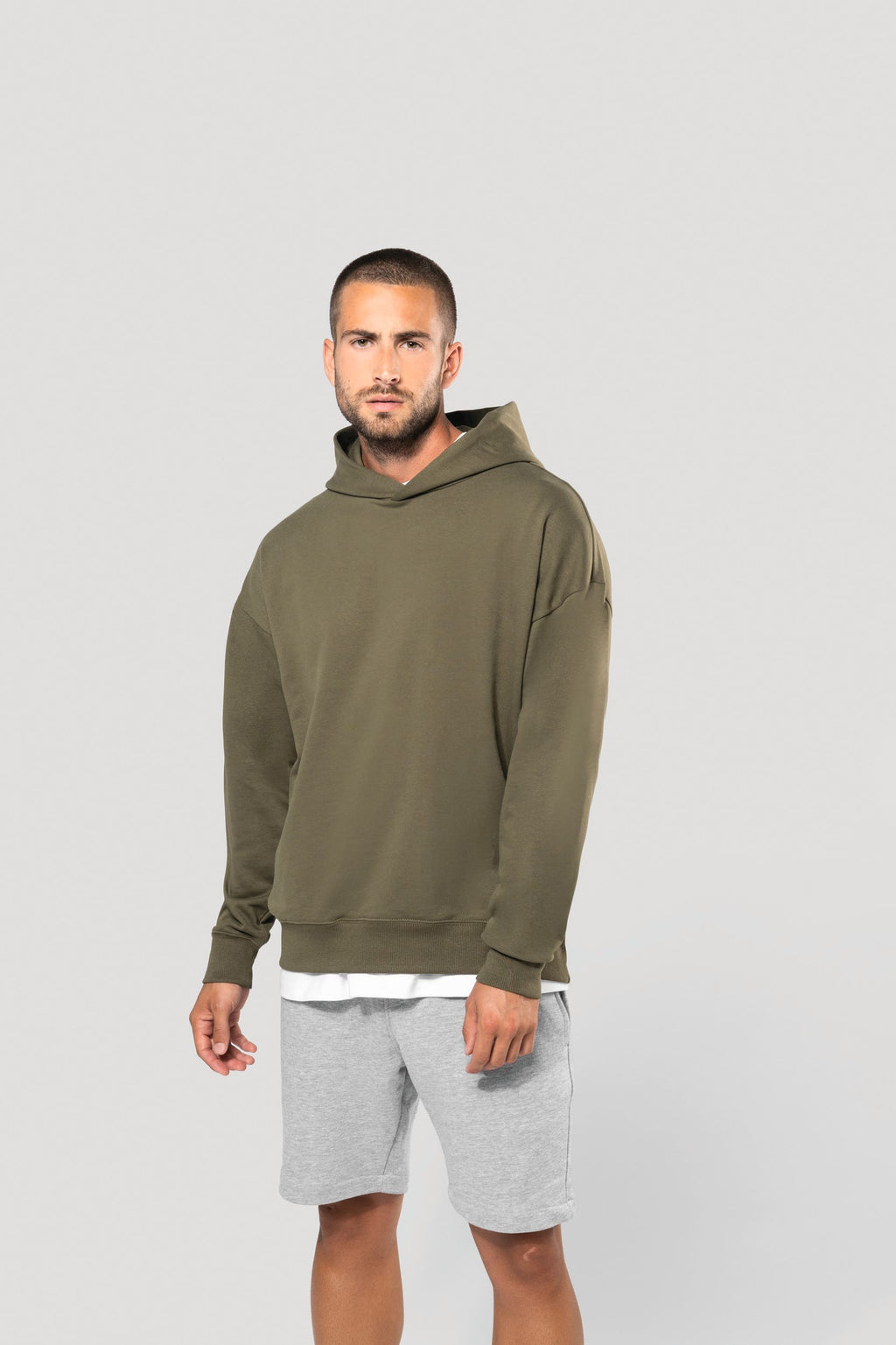 Sweatshirt oversize cardada com capuz unissexo
