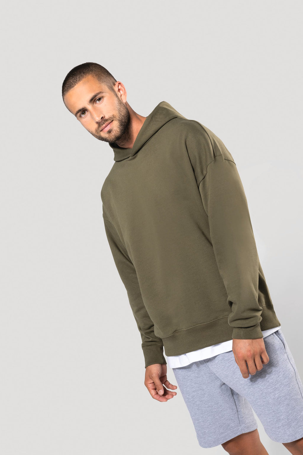 Sweatshirt oversize cardada com capuz unissexo