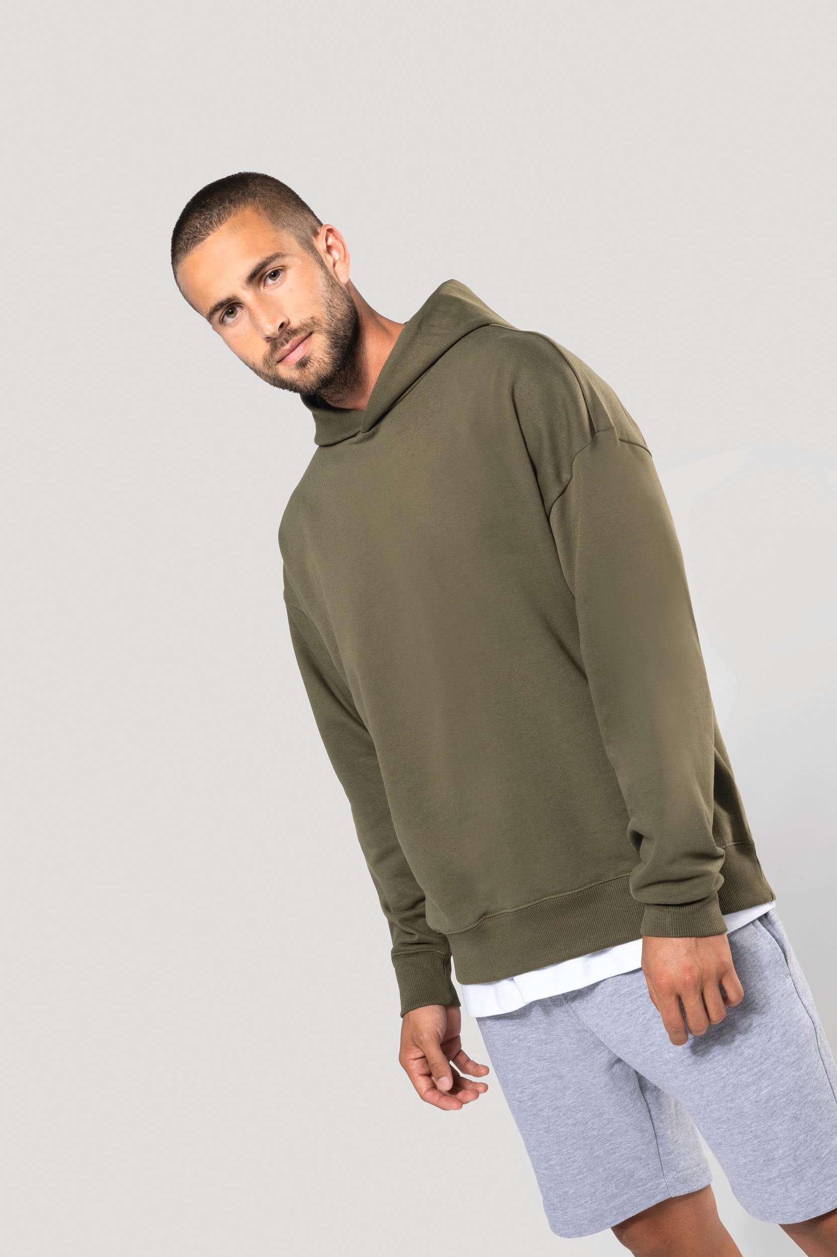 Sweatshirt oversize cardada com capuz unissexo