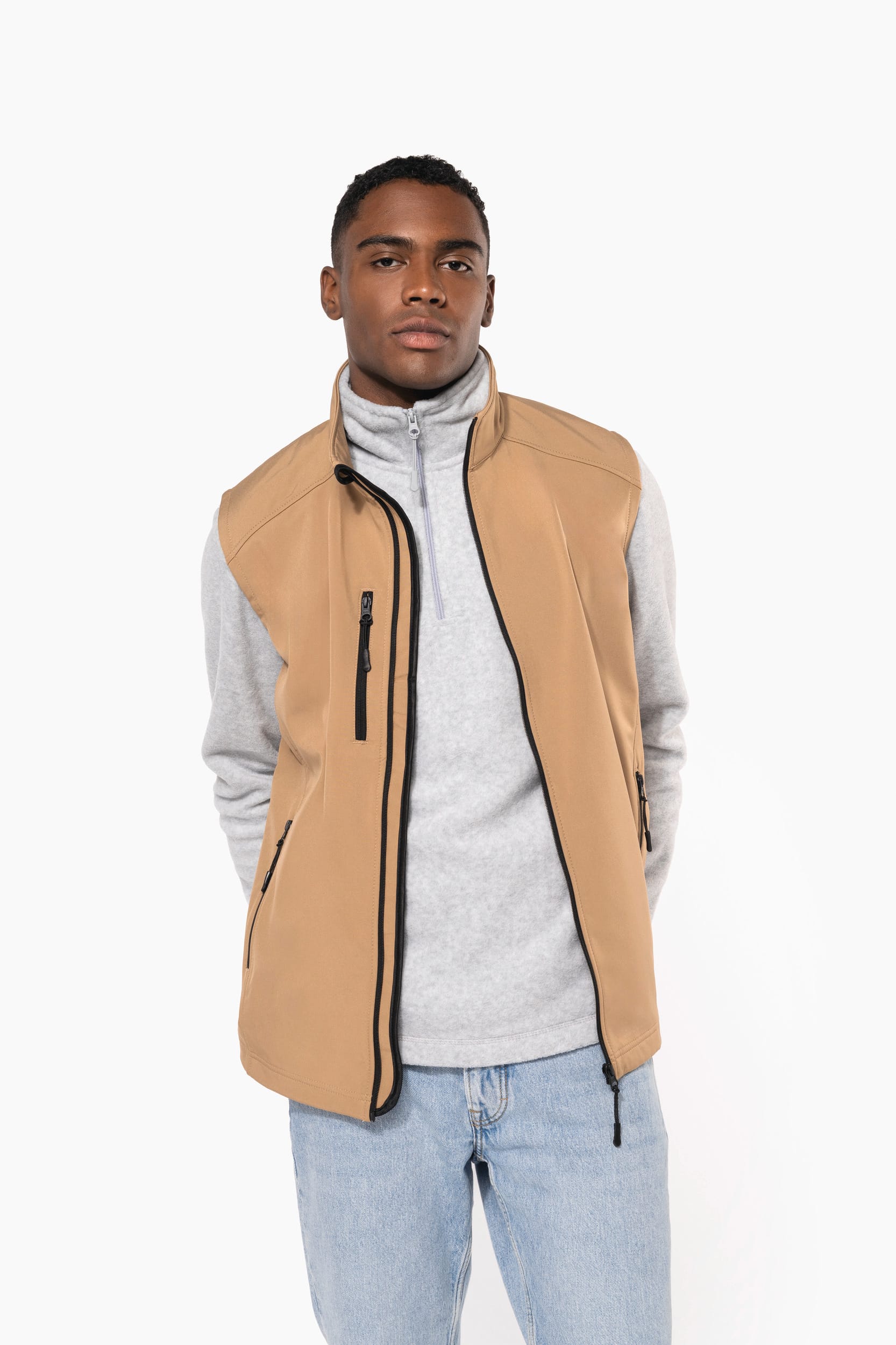 Colete softshell de homem - Cinzento mesclado