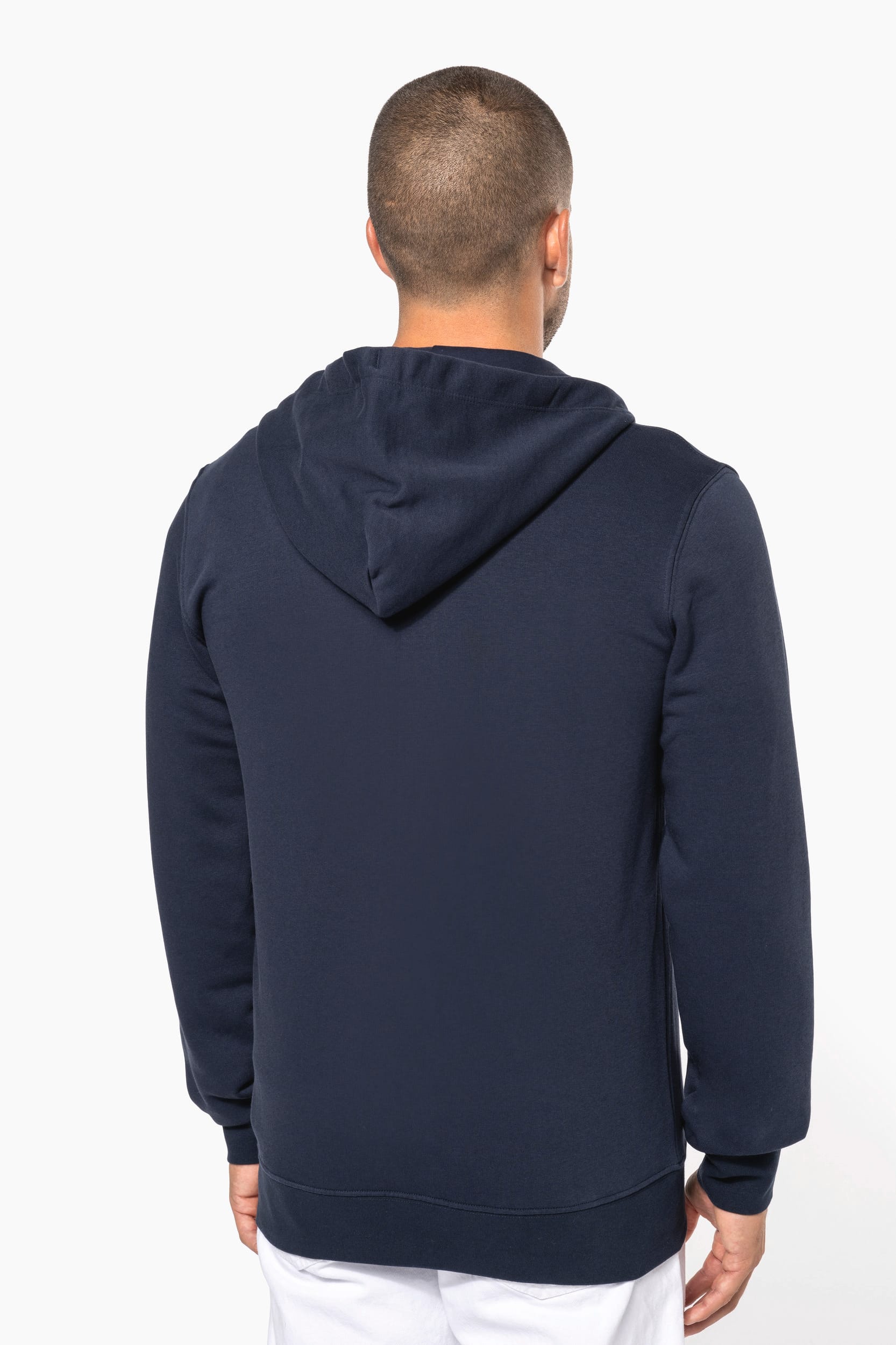 Sweatshirt sustentável com capuz e fecho de homem