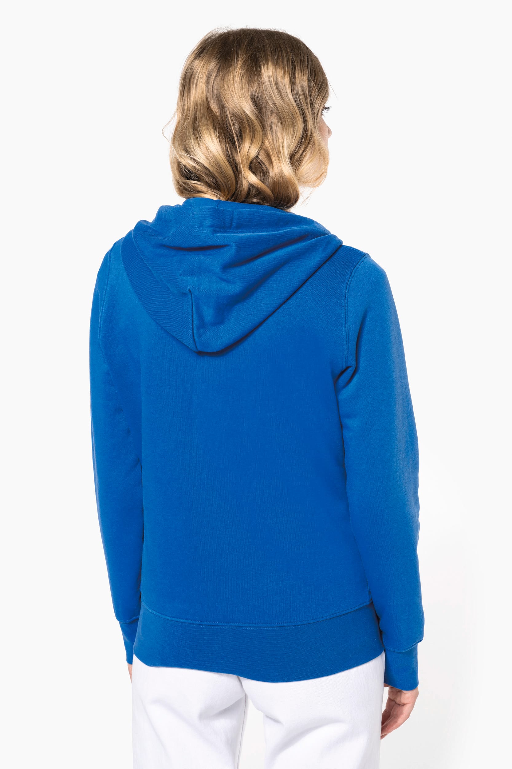 Sweatshirt sustentável com capuz e fecho de senhora