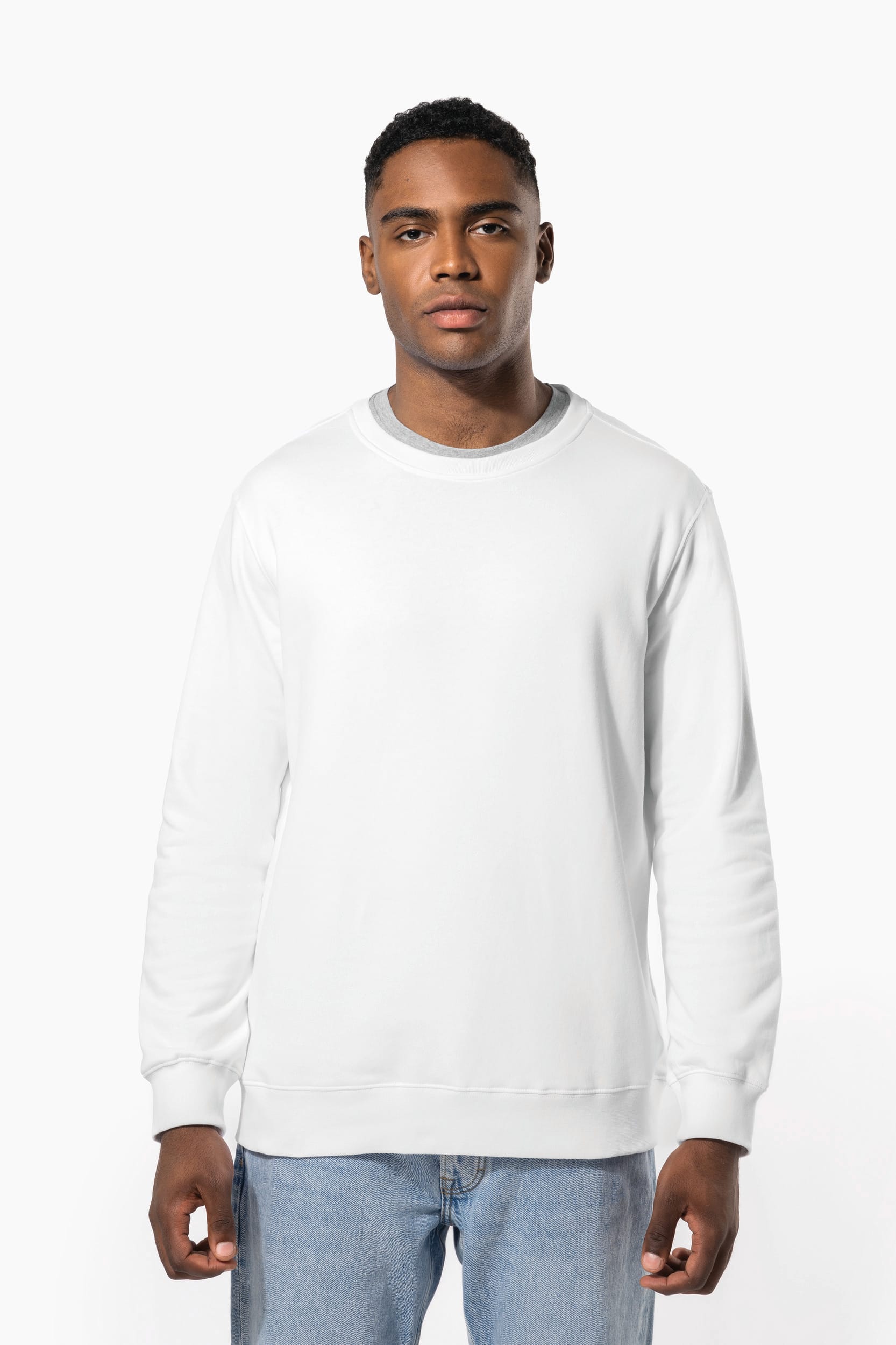 Sweatshirt decote redondo 80/20 unissexo - Cinzento oxford