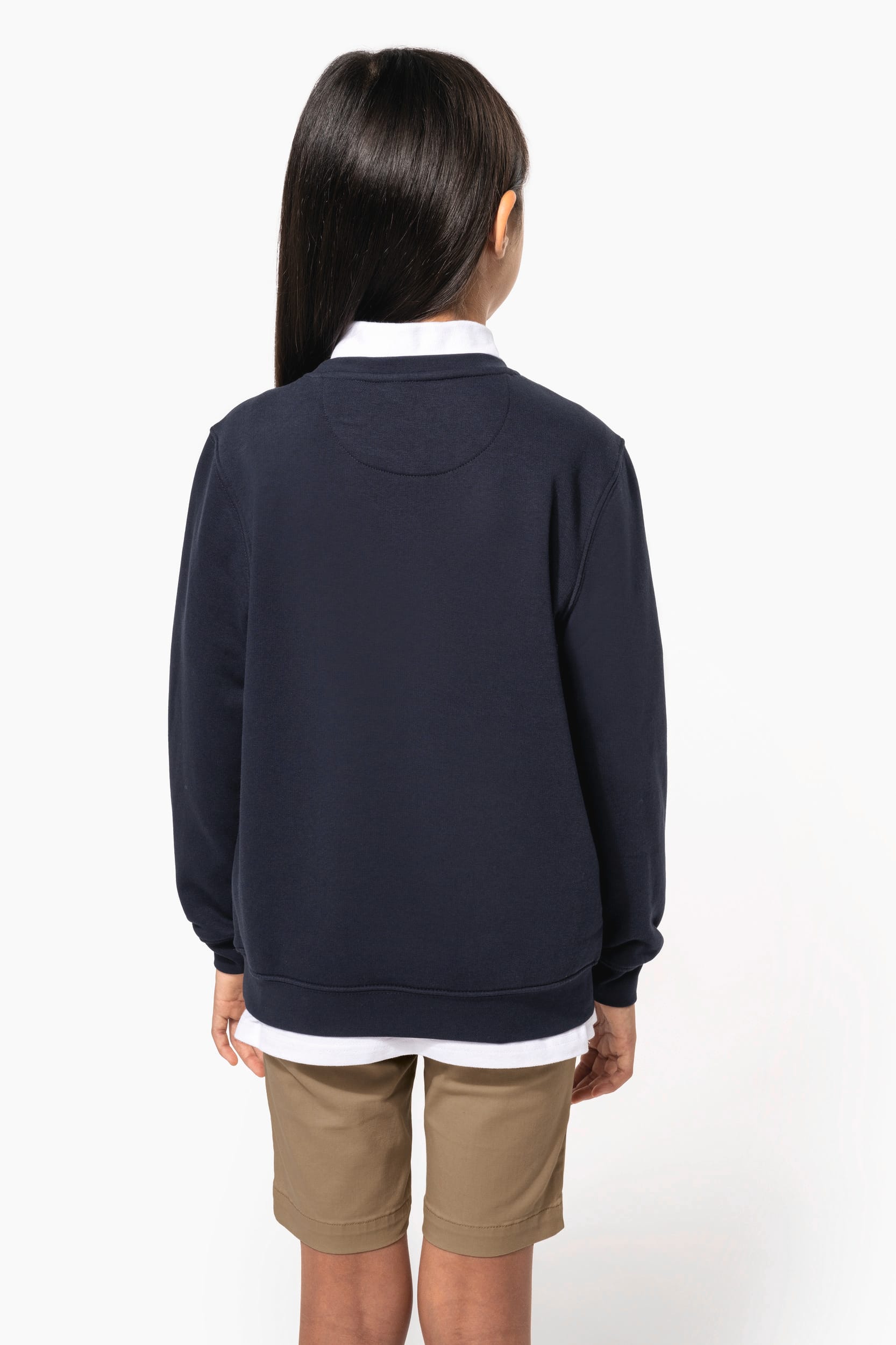 Sweatshirt decote redondo de criança - Cinzento oxford