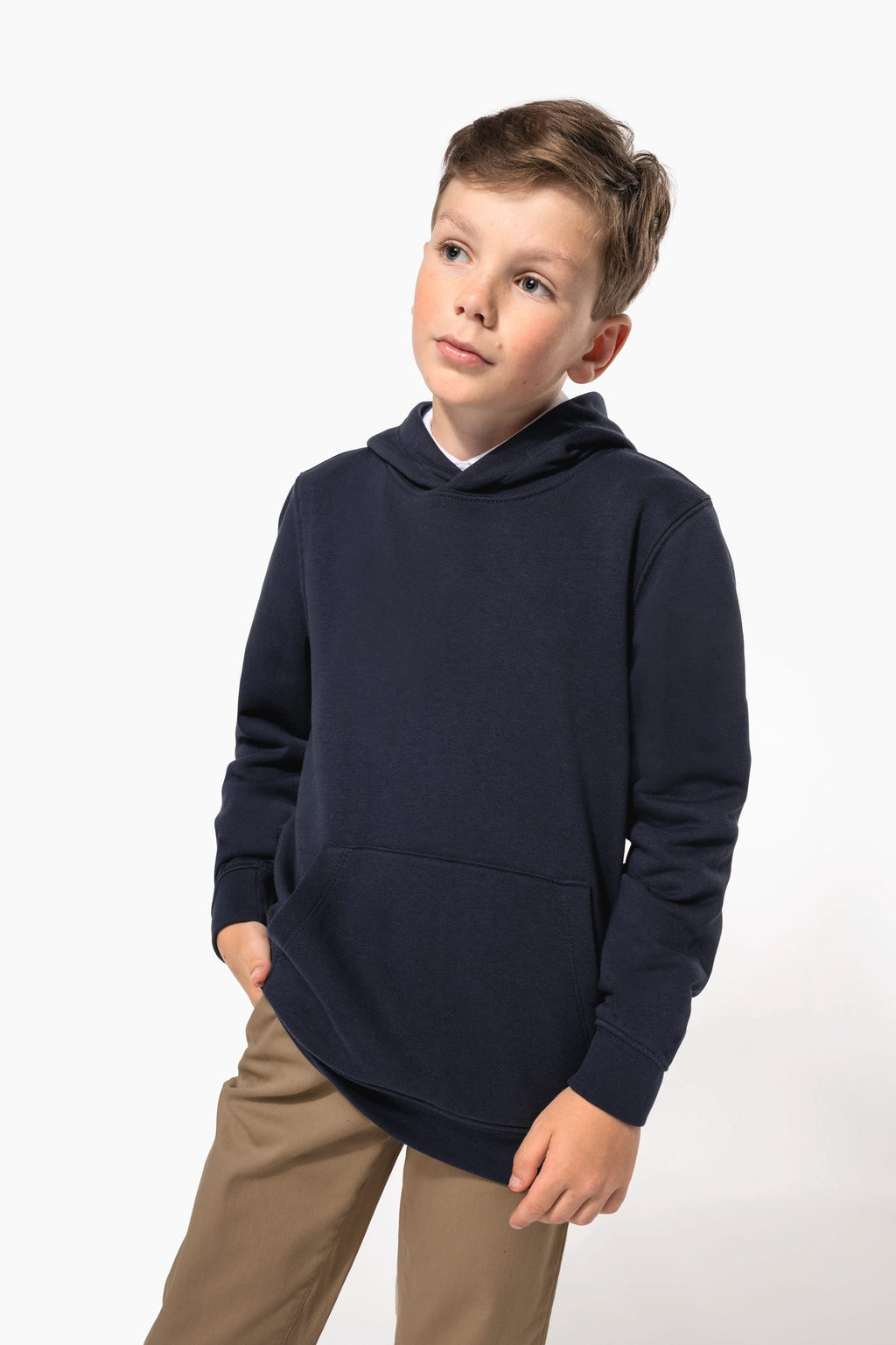 Sweatshirt com capuz de criança - Cinzento oxford