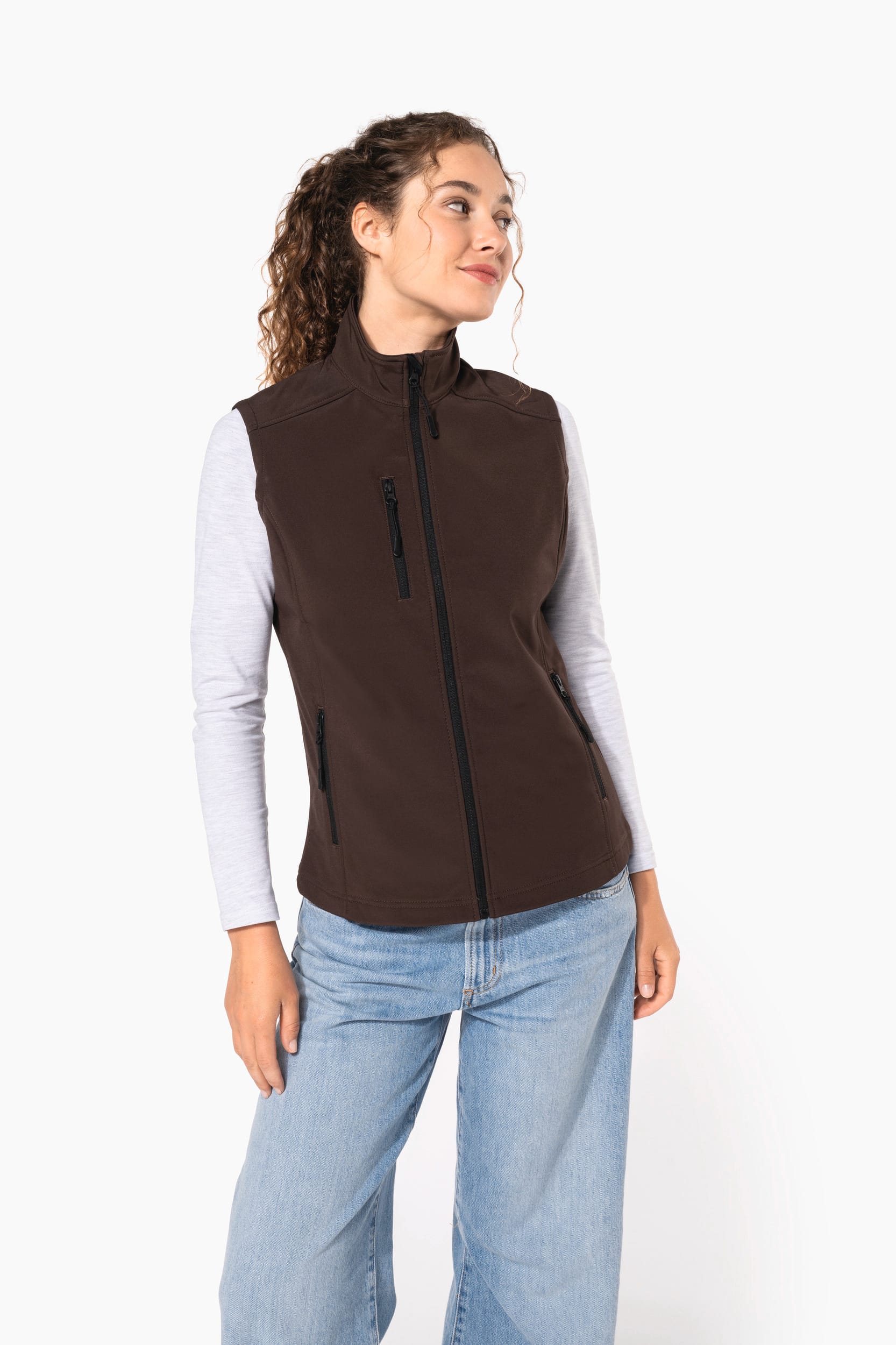Colete softshell de senhora - Cinzento mesclado