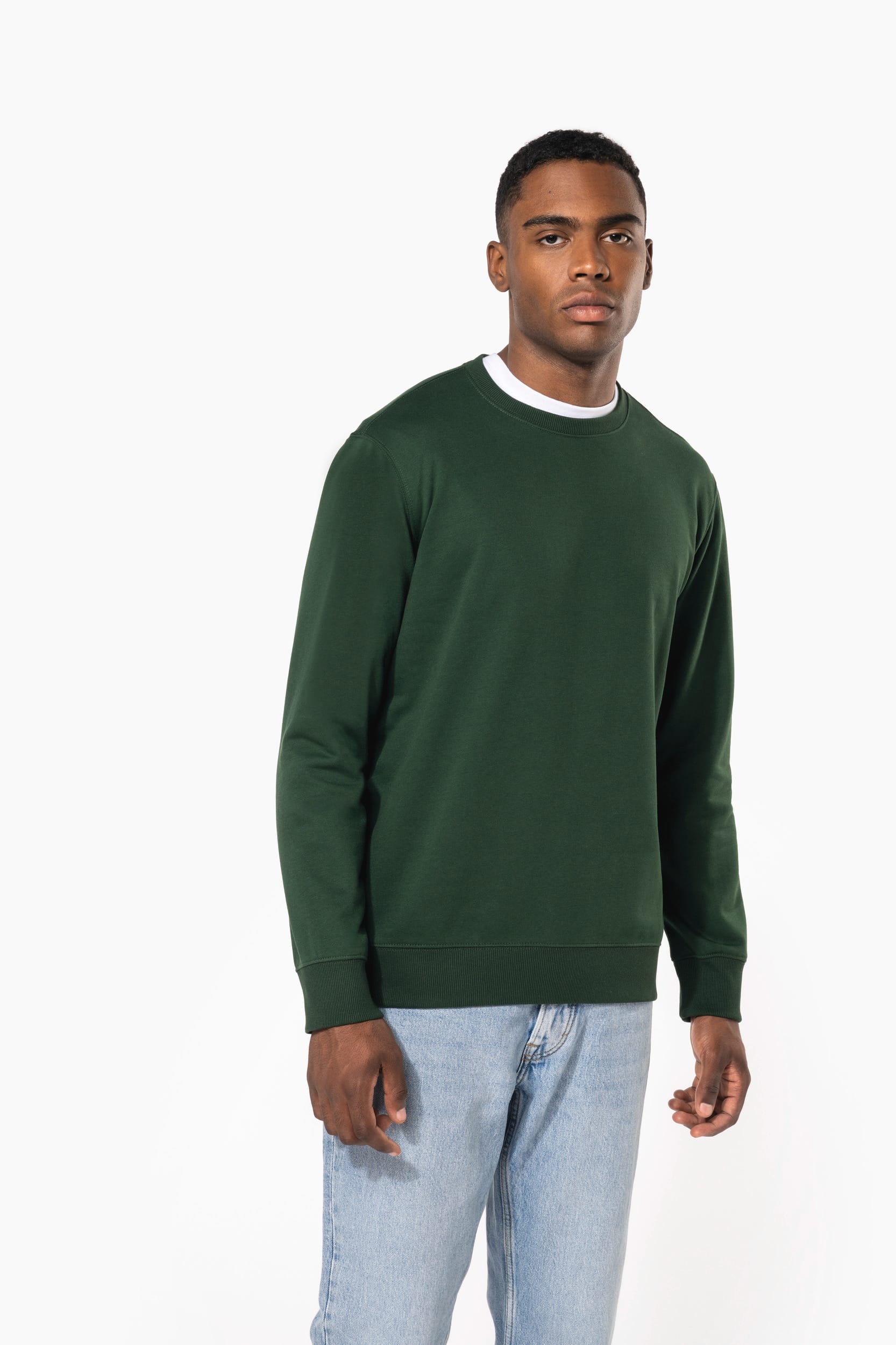 Sweatshirt decote redondo reciclada unissexo