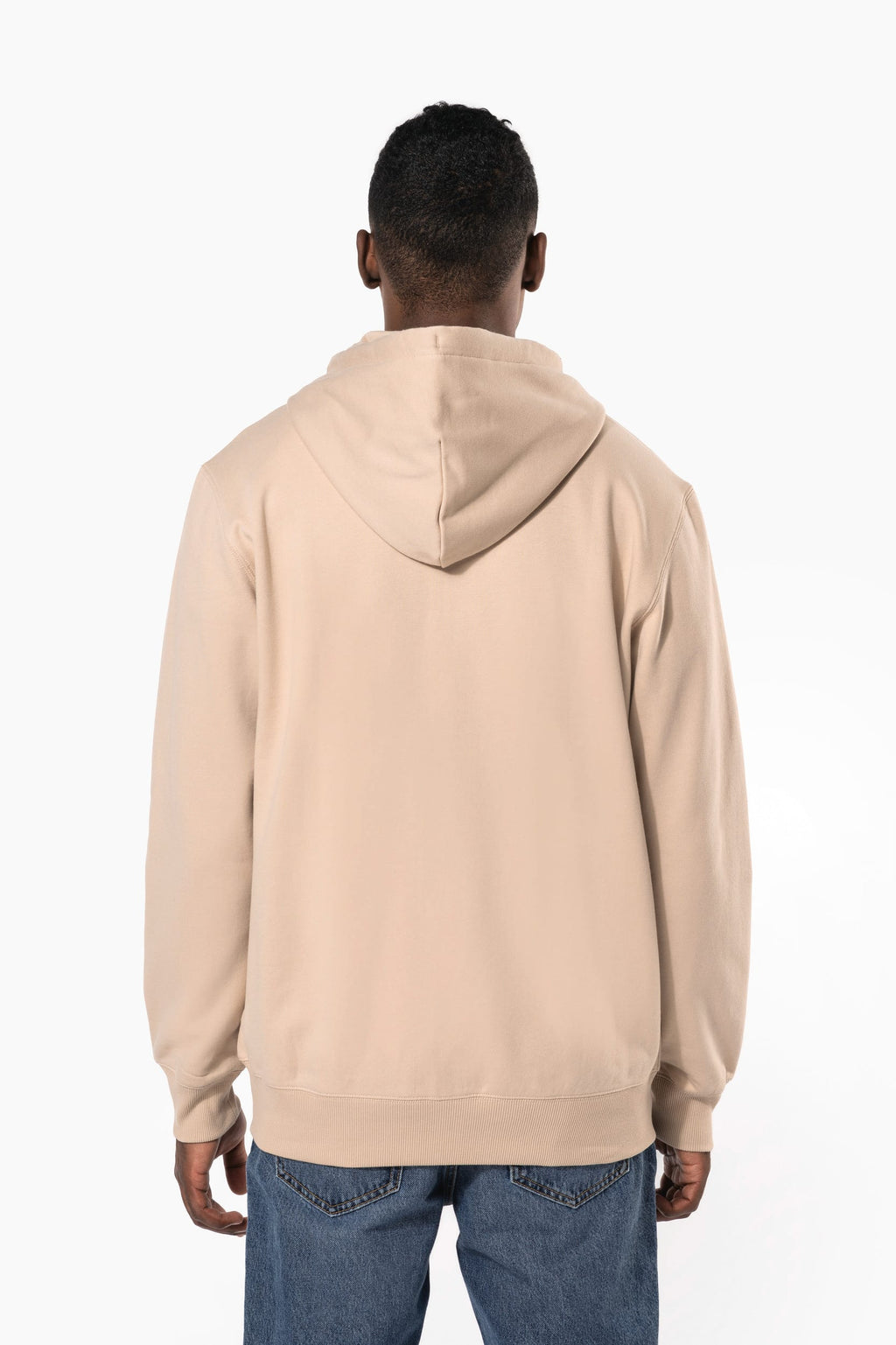 Sweatshirt reciclada com fecho e capuz unissexo