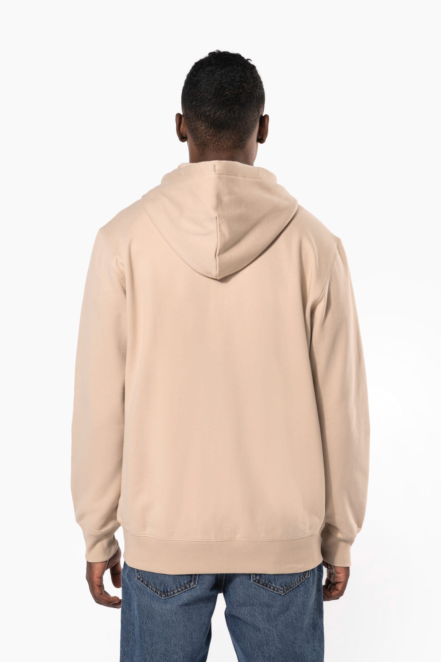 Sweatshirt reciclada com fecho e capuz unissexo