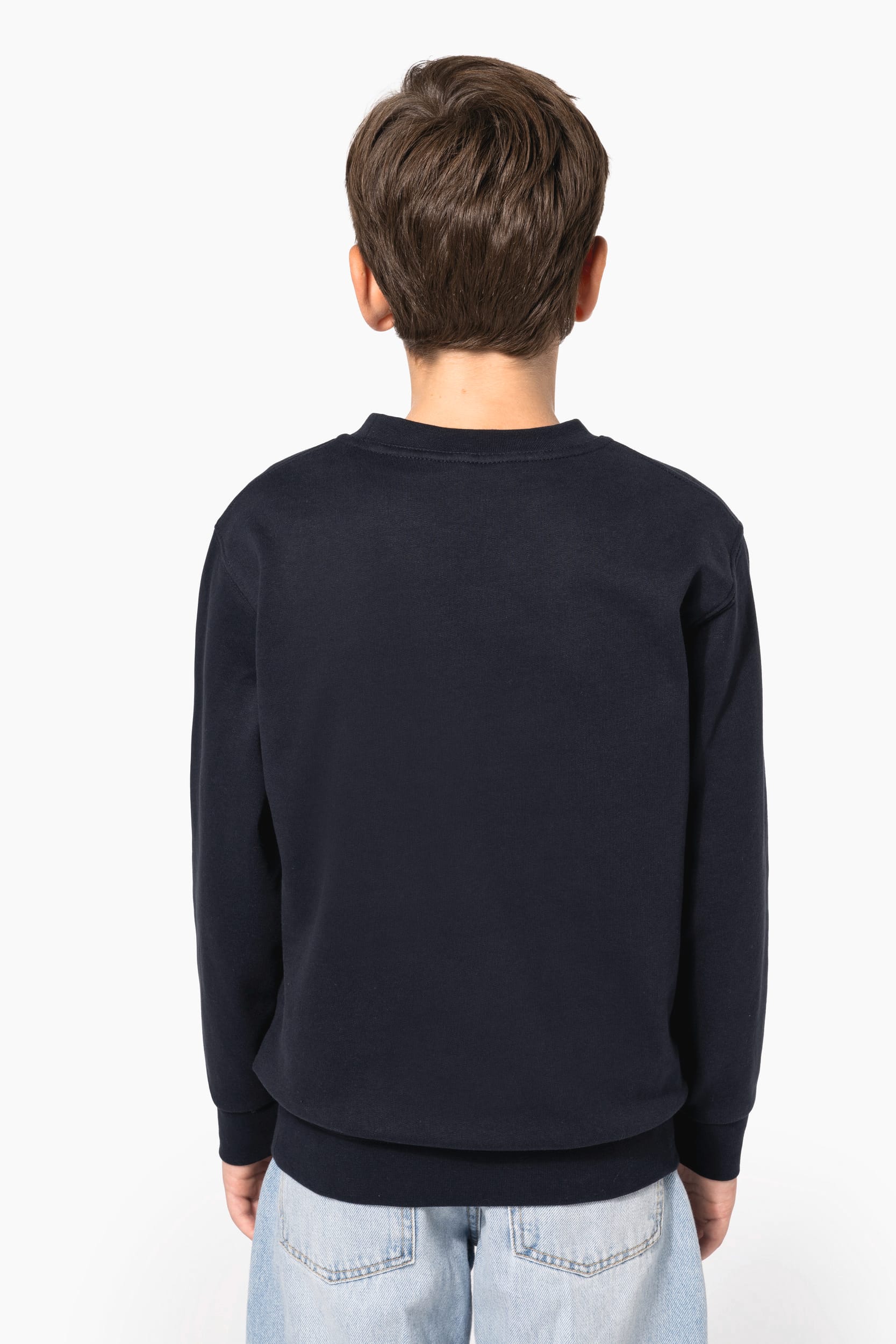 Sweatshirt reciclada decote redondo criança