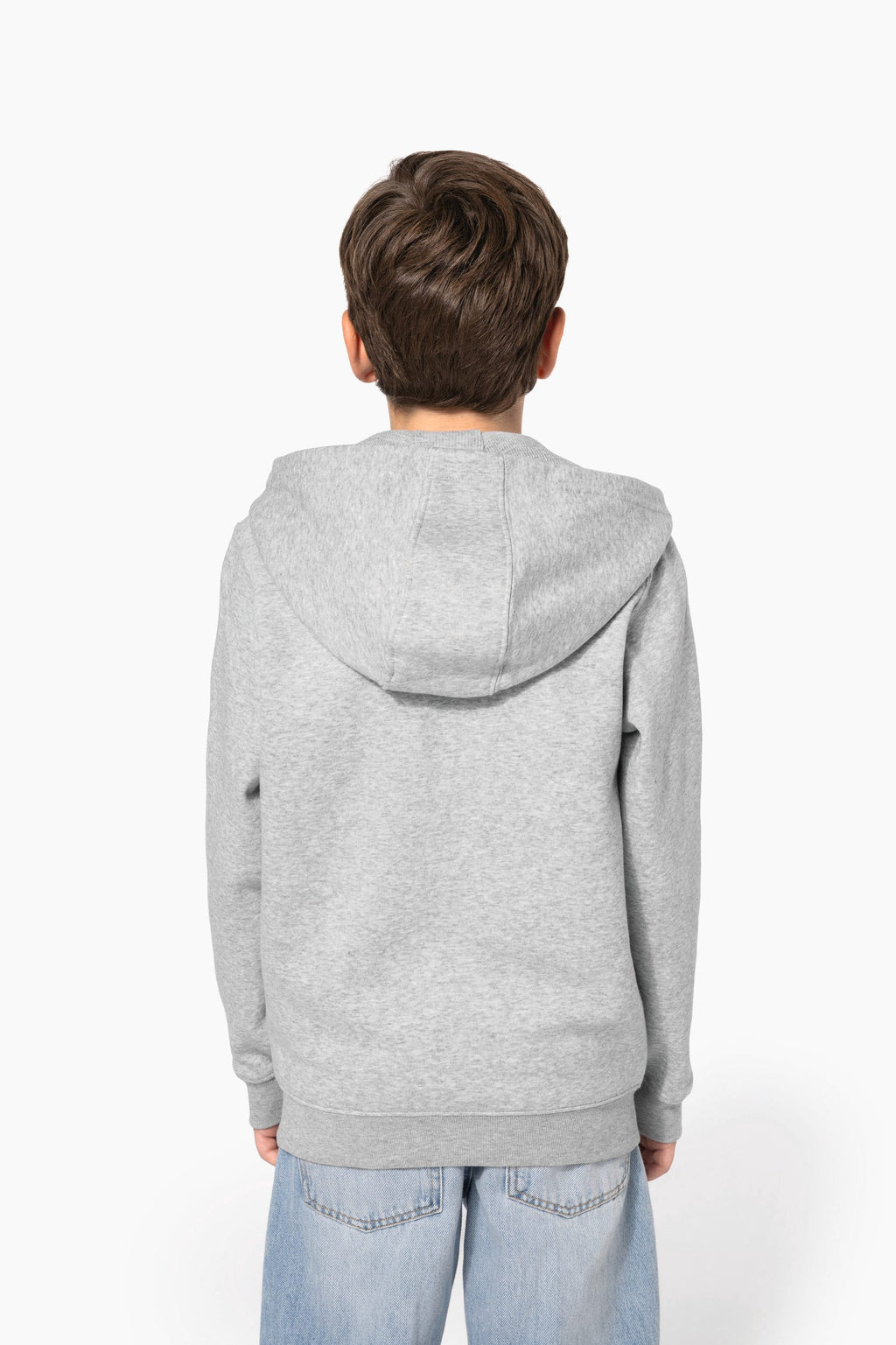 Sweatshirt reciclada com fecho e capuz criança