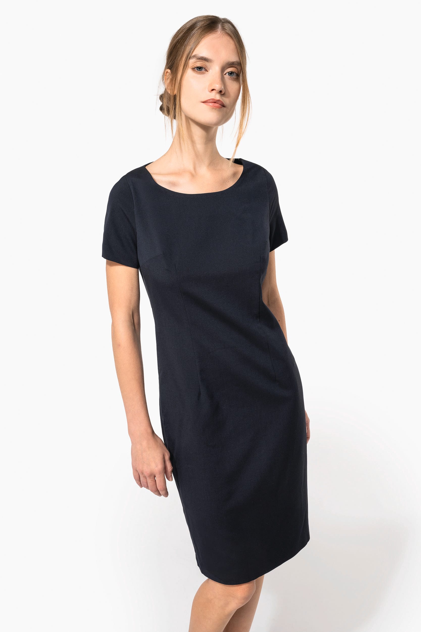 Vestido de manga curta - Antracite mesclado