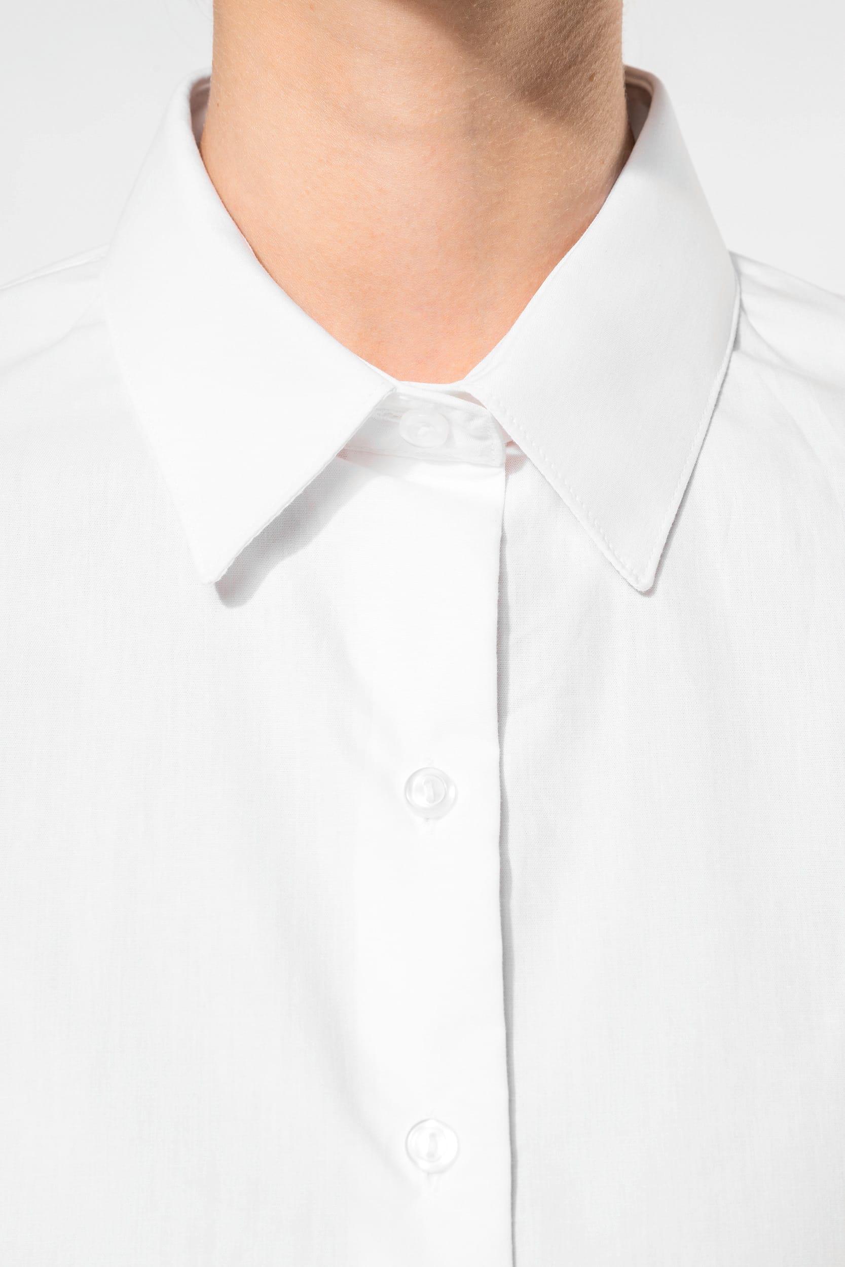 Camisa de senhora em popeline de manga comprida