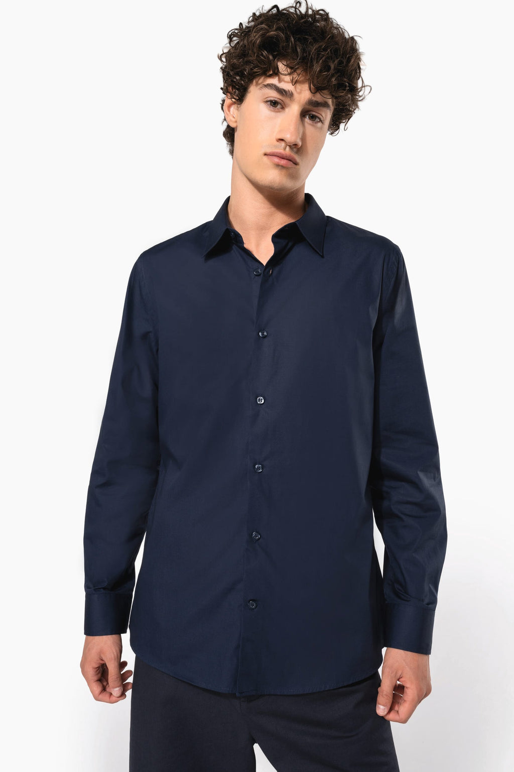 Camisa de homem em popeline de manga comprida
