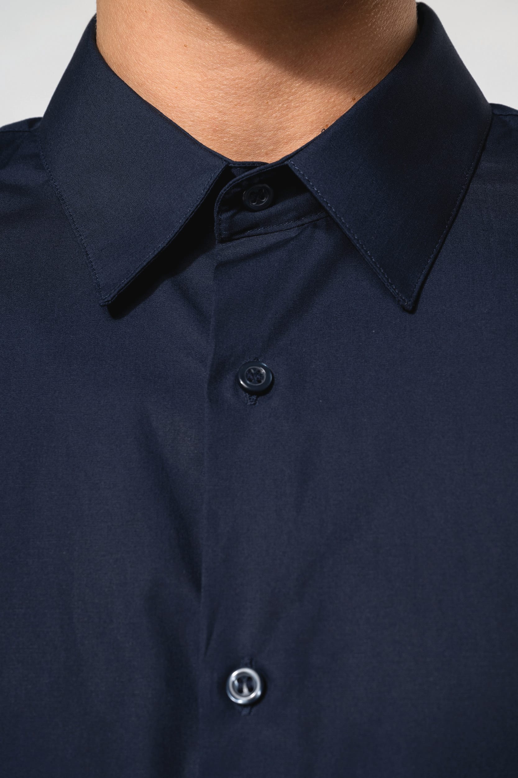 Camisa de homem em popeline de manga comprida