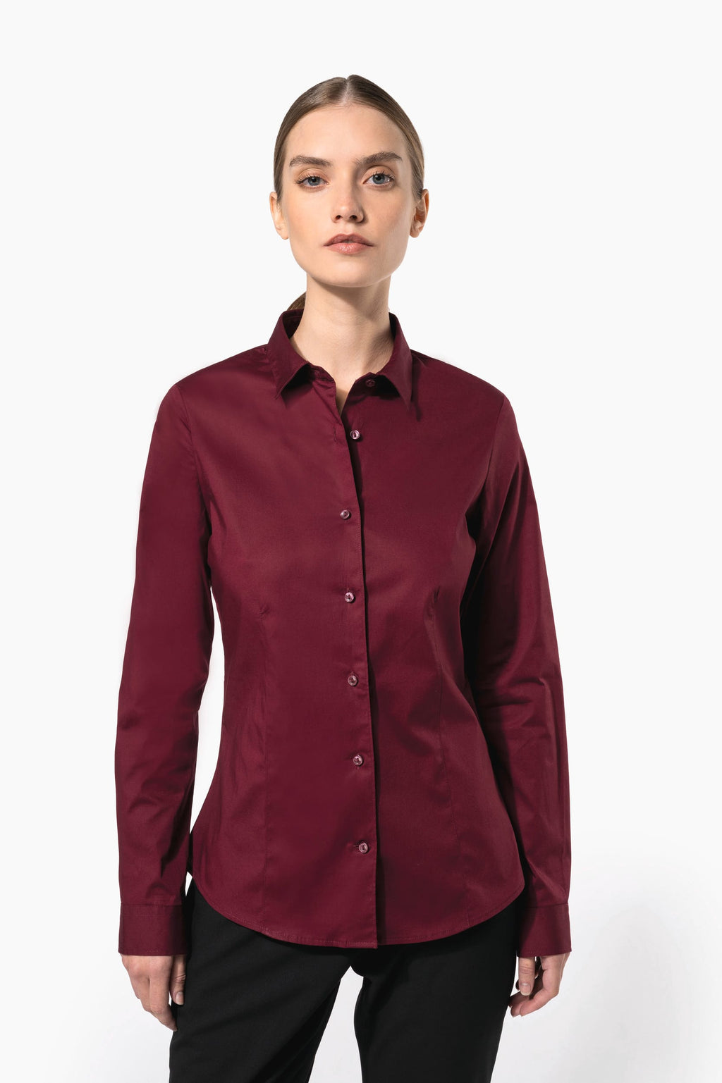 Camisa de senhora manga comprida com Stretch