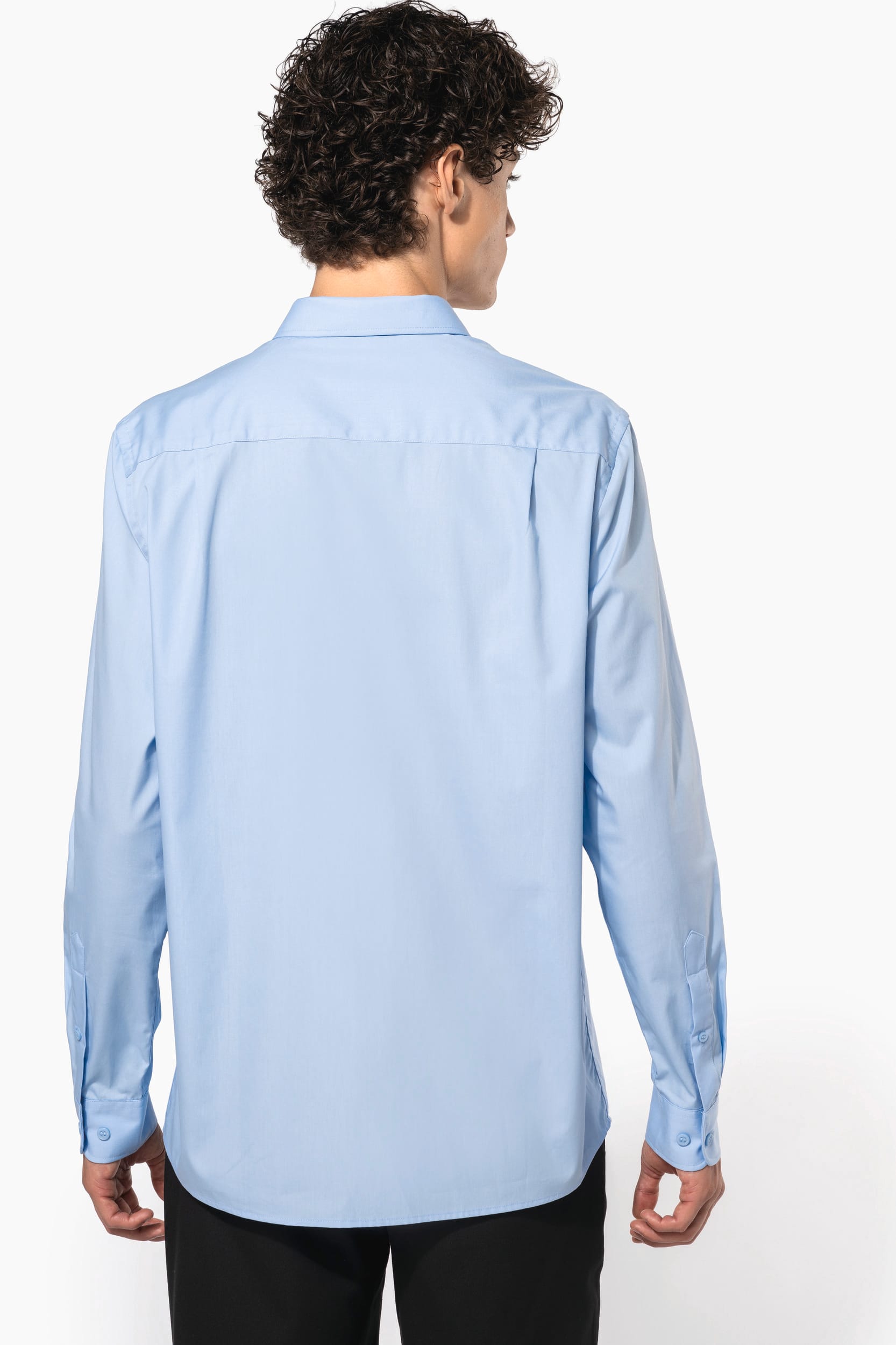 Camisa manga comprida em popeline de tratamento fácil