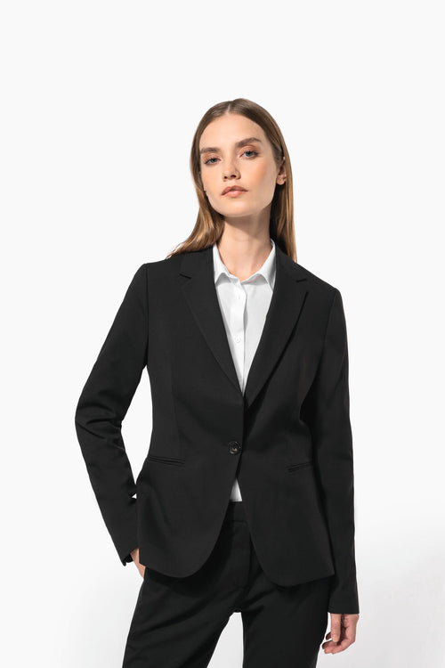 Blazer de Senhora em Viscose e Poliéster - Antracite mesclado