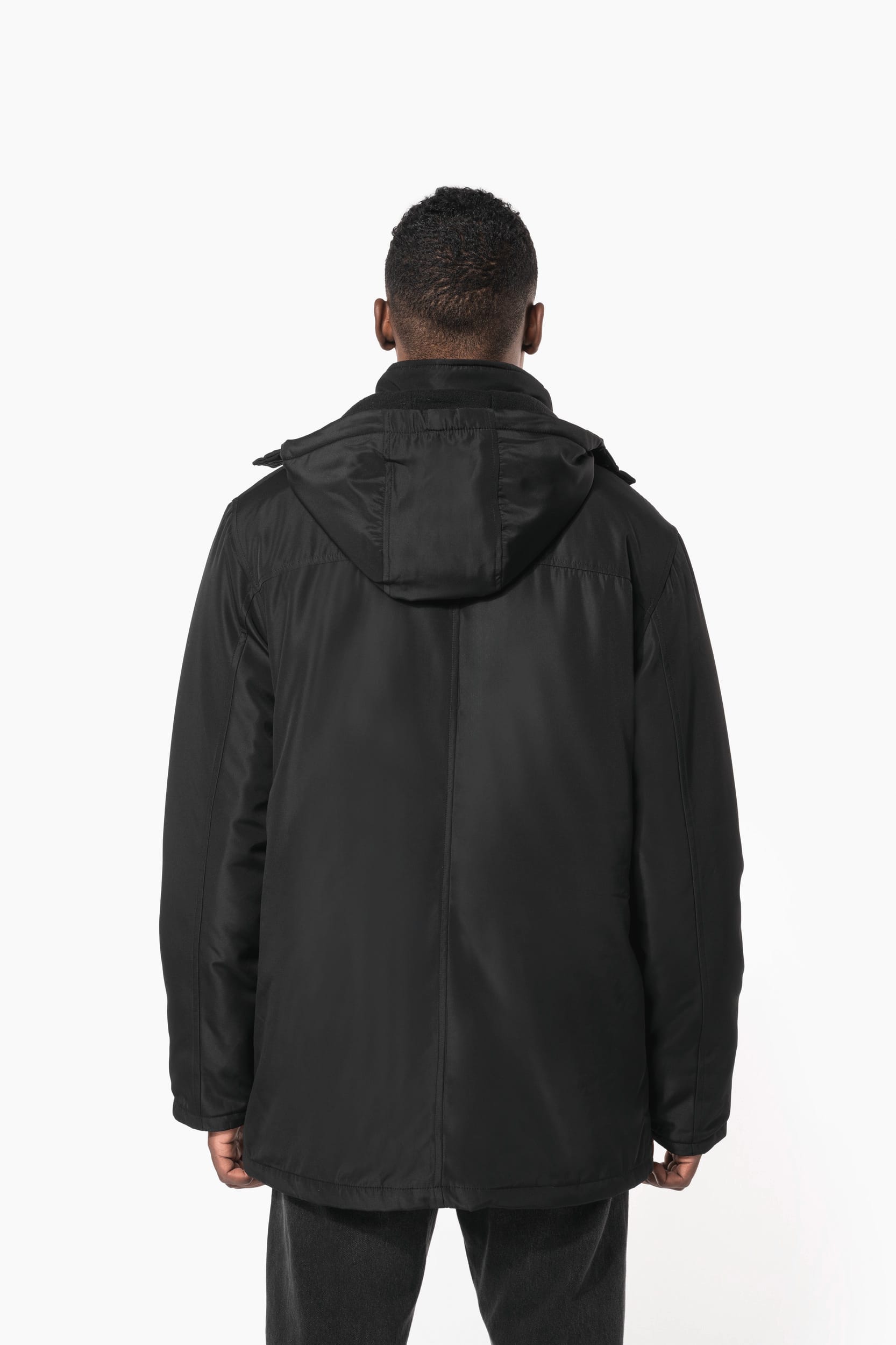 Parka com capuz amovível