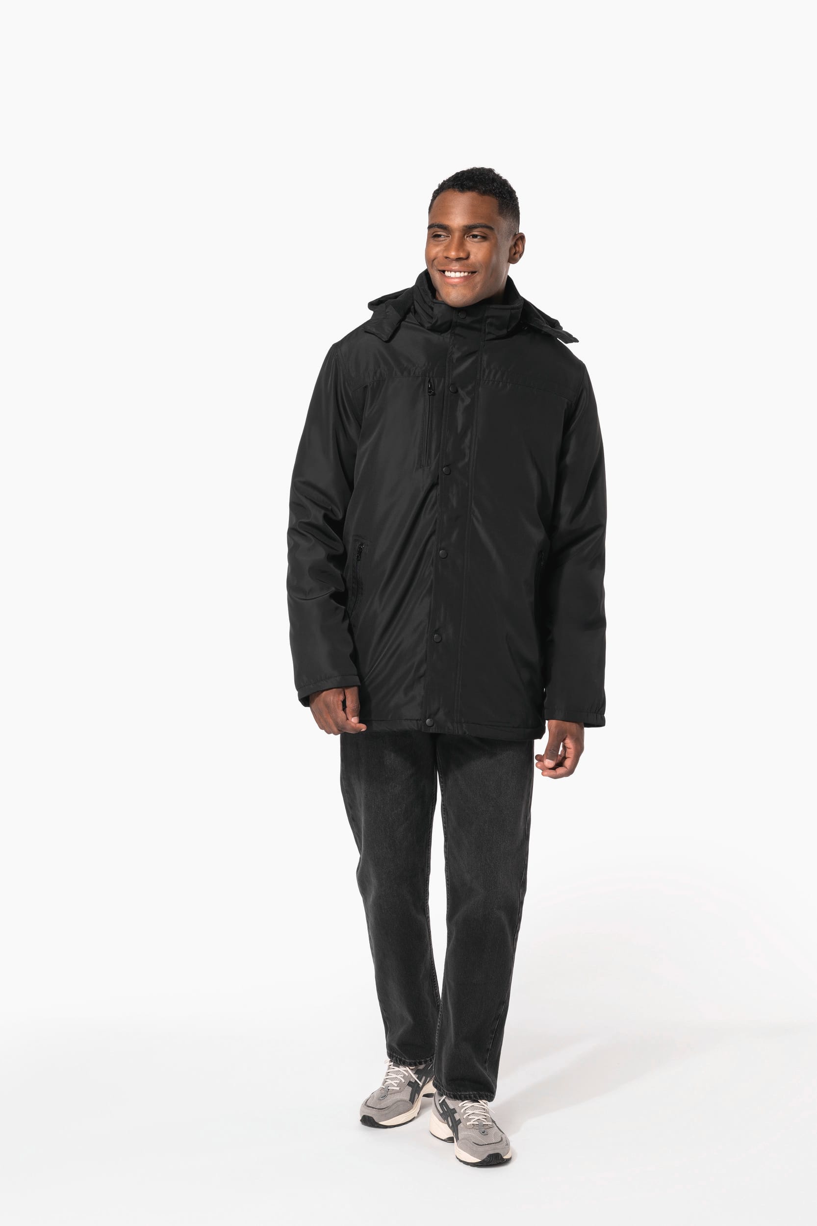 Parka com capuz amovível