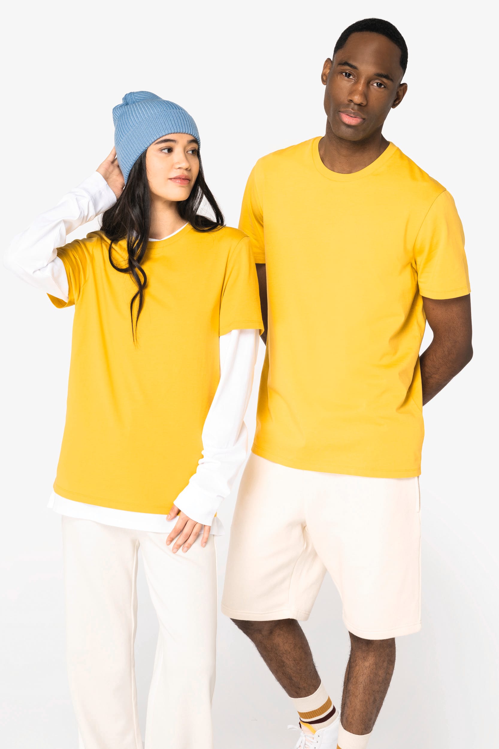 T-shirt Sustentável Unissexo em Algodão Biológico Ringspun - Cinzento lua mesclado