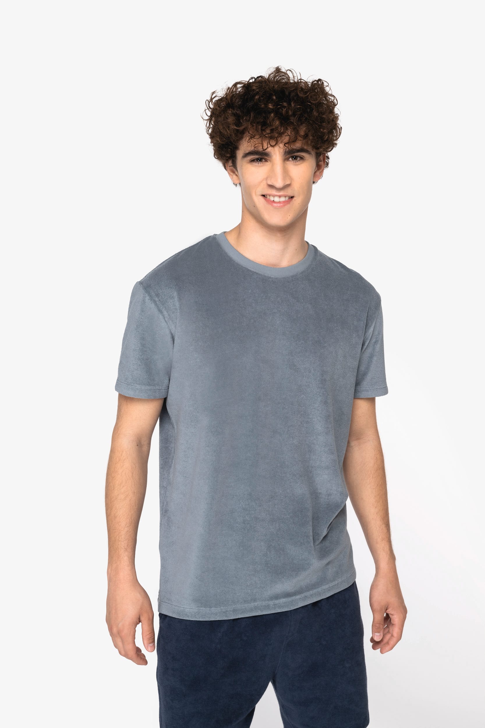 T-shirt sustentável em malha turca de homem - Verde amêndoa
