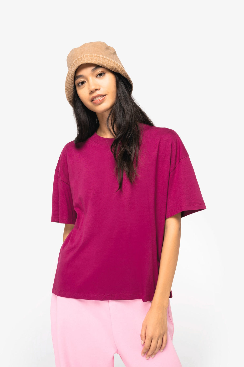 T-shirt sustentável oversize de senhora - Água marinha