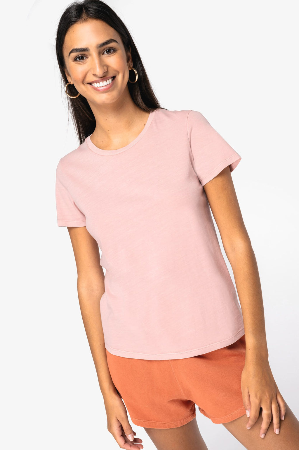 T-shirt sustentável com aspecto lavado de senhora - Coal cinzento lavado