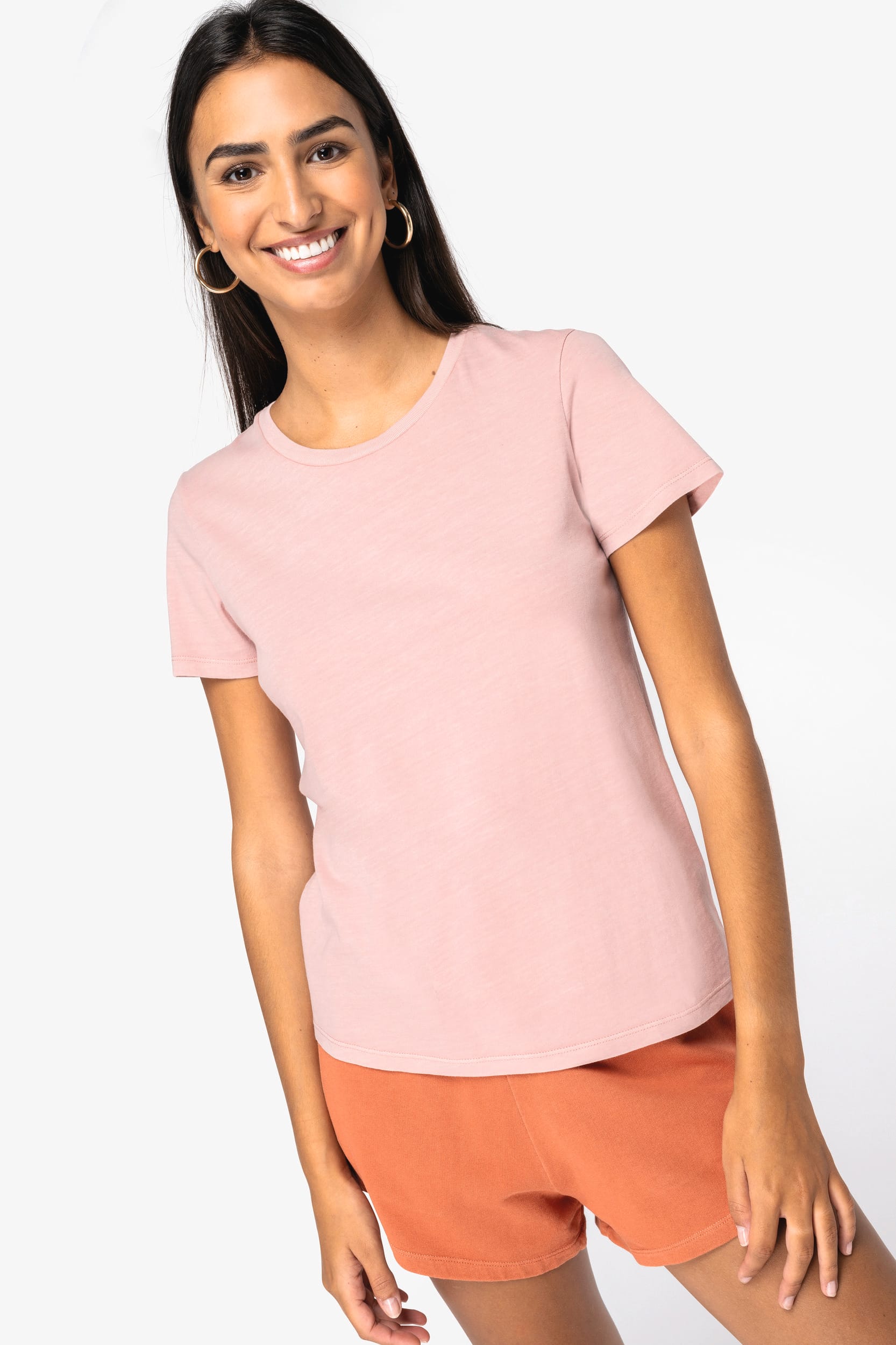 T-shirt sustentável com aspecto lavado de senhora - Coal cinzento lavado