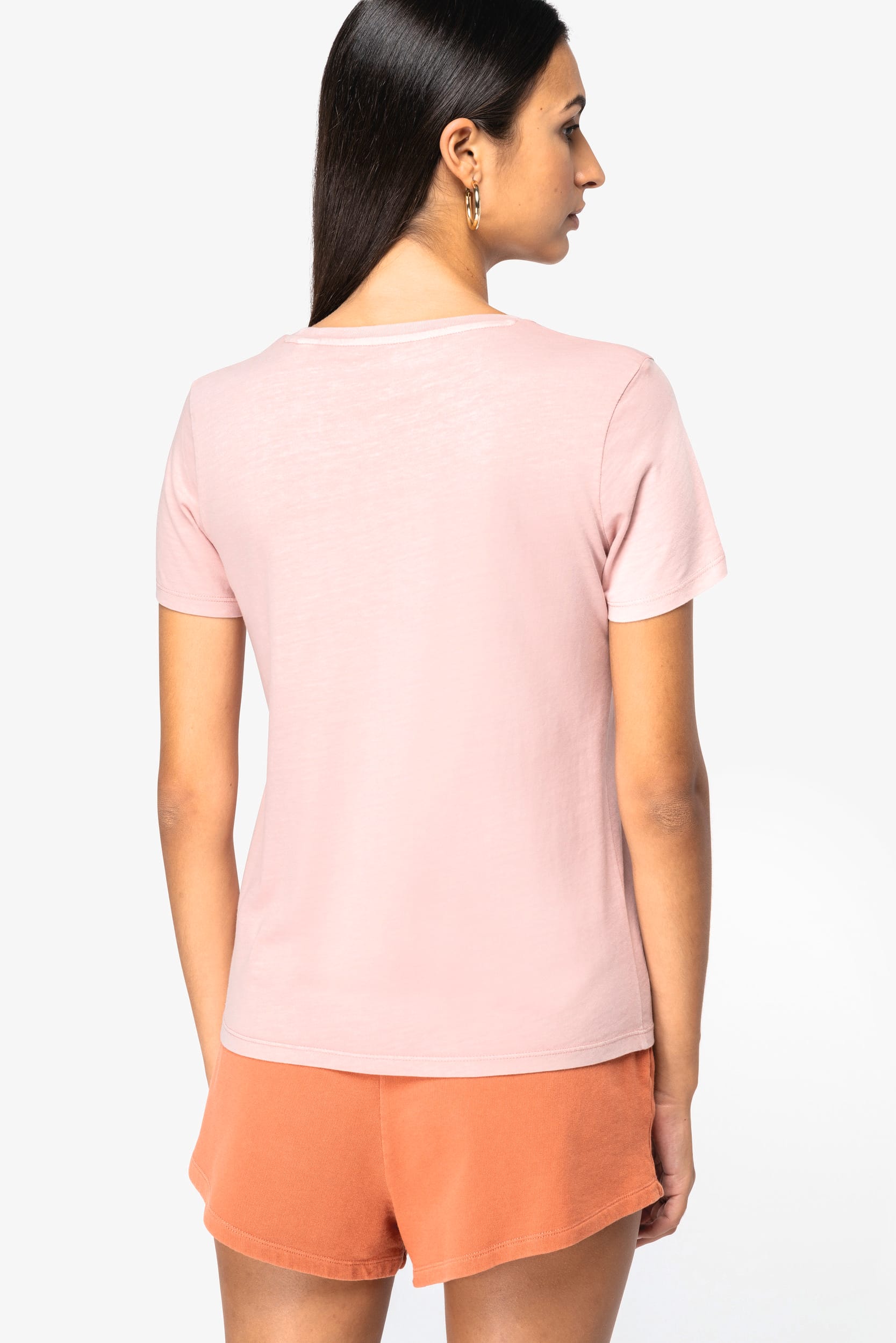 T-shirt sustentável com aspecto lavado de senhora
