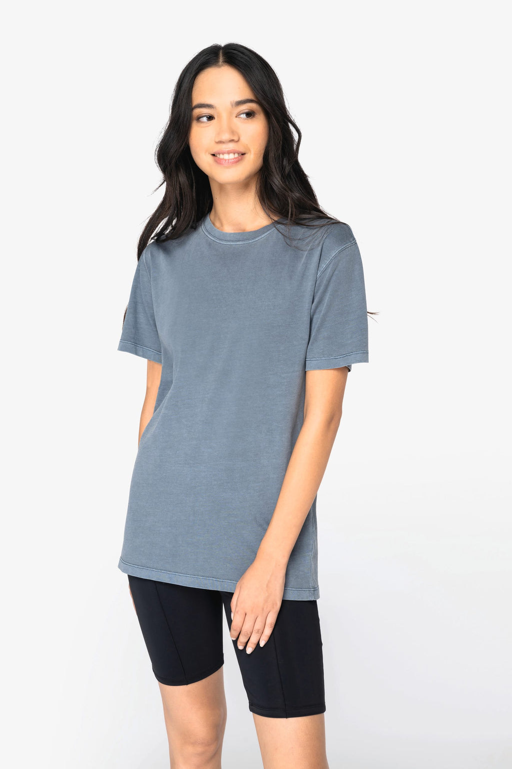 T-shirt com aspecto lavado de senhora - Coal cinzento lavado