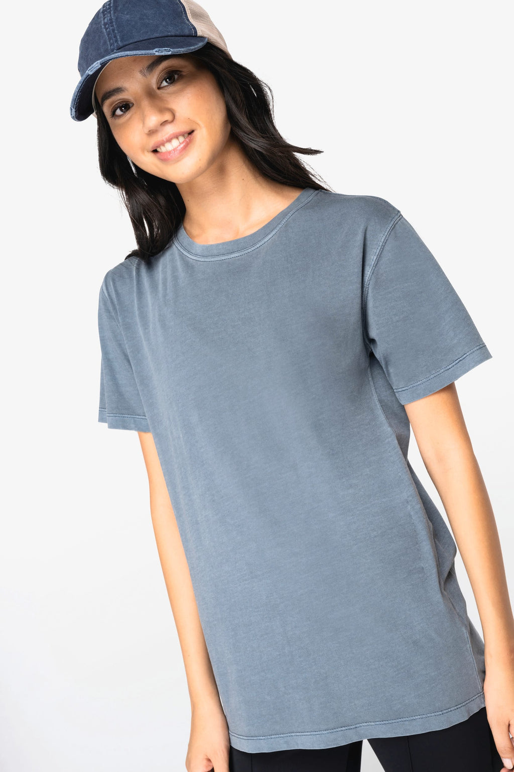 T-shirt com aspecto lavado de senhora