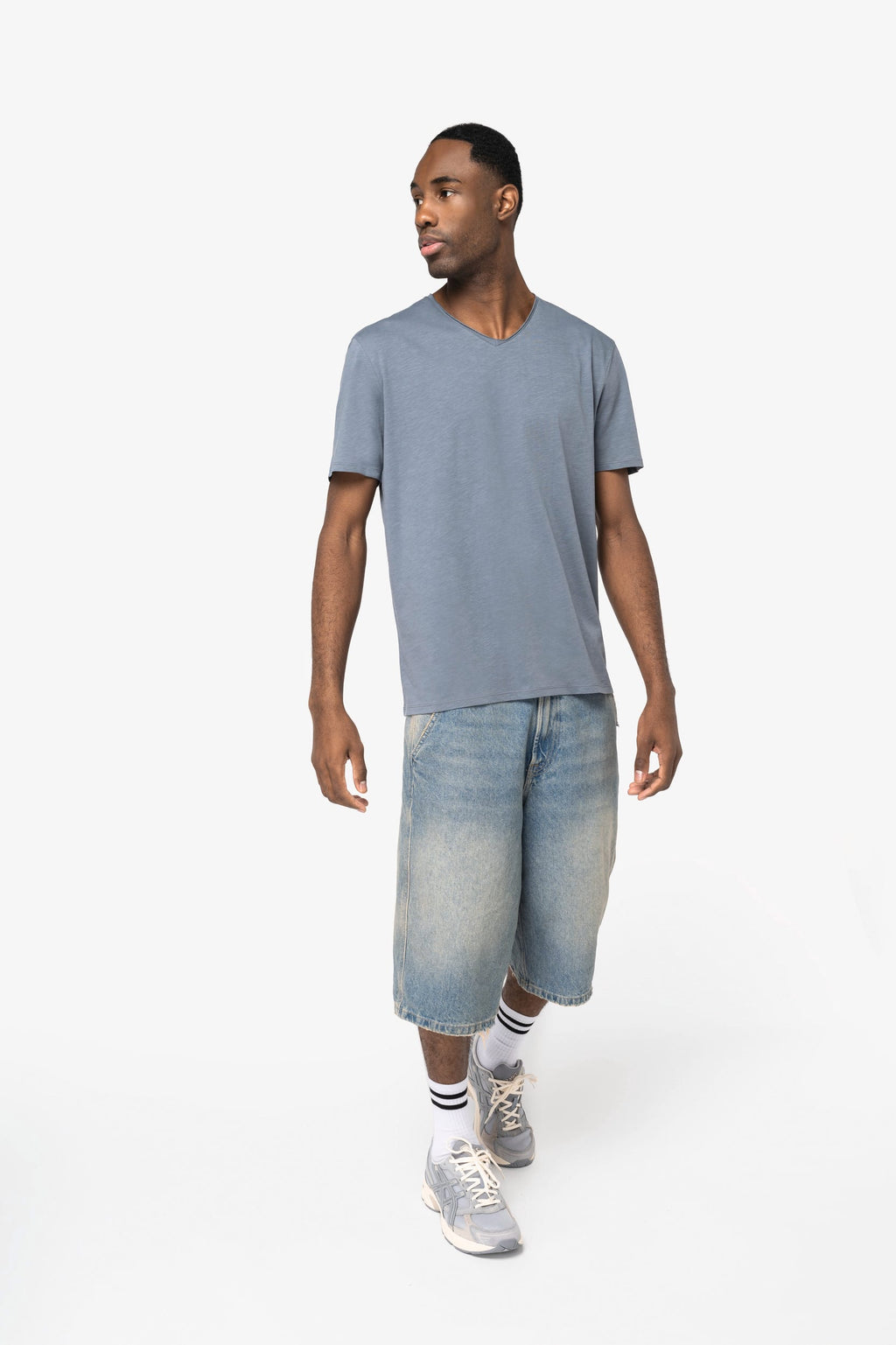 T-shirt sustentável slub sem acabamento de homem