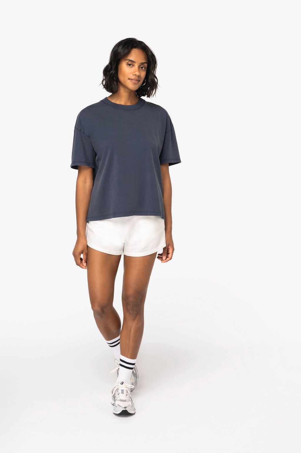 T-shirt sustentável aspecto lavado oversize de senhora