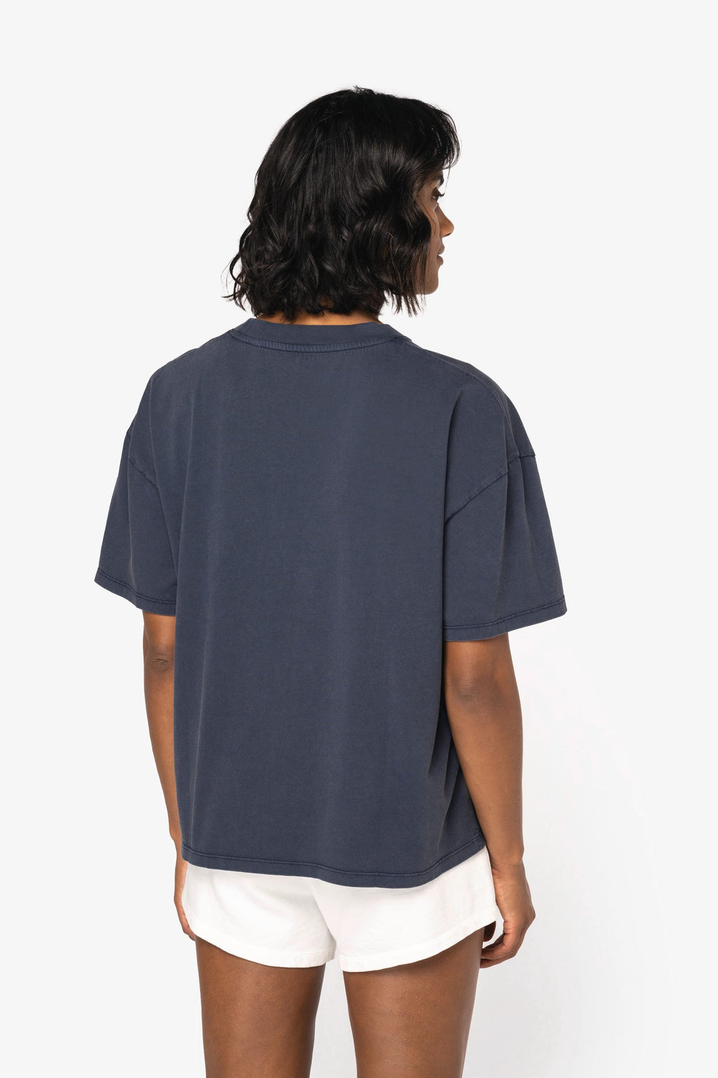 T-shirt sustentável aspecto lavado oversize de senhora