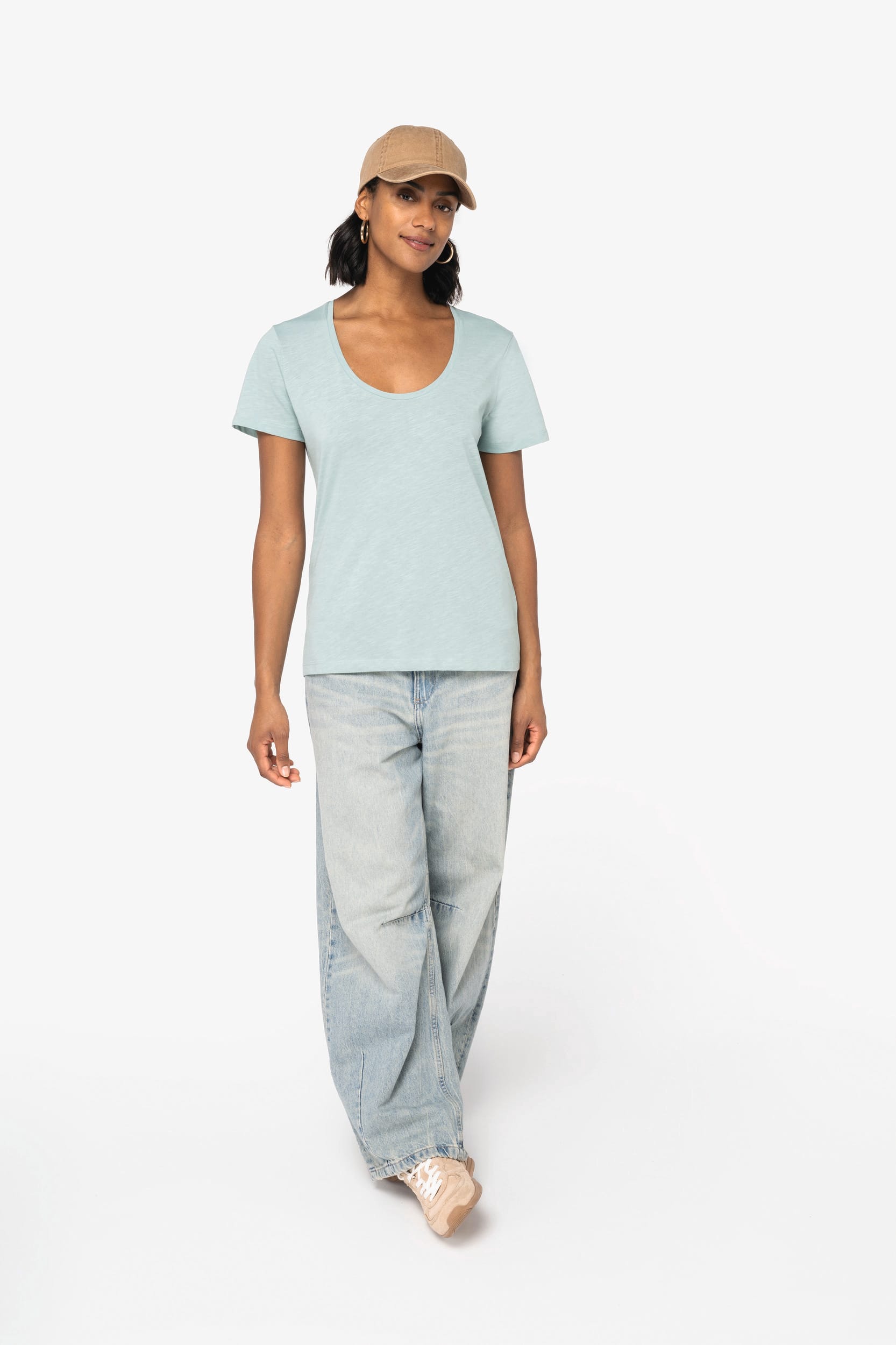 T-shirt sustentável slub de senhora