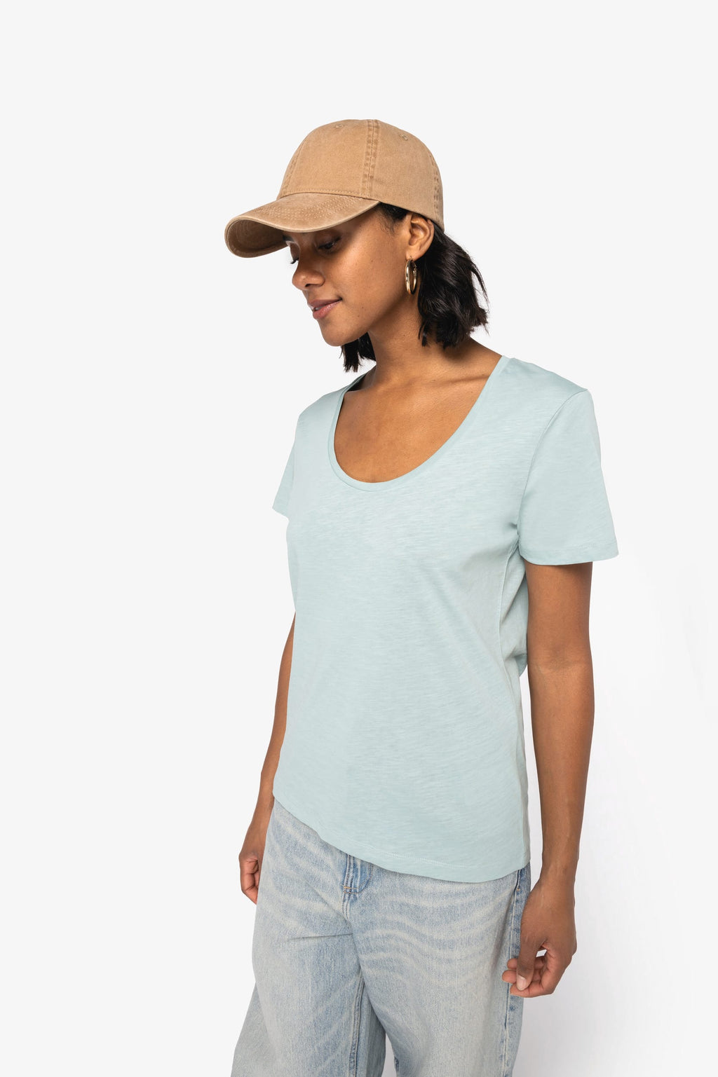 T-shirt sustentável slub de senhora
