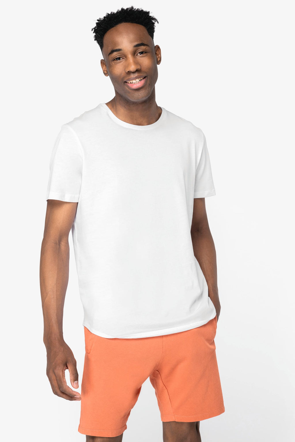T-shirt base arredondada decote redondo de homem - Azul marinho