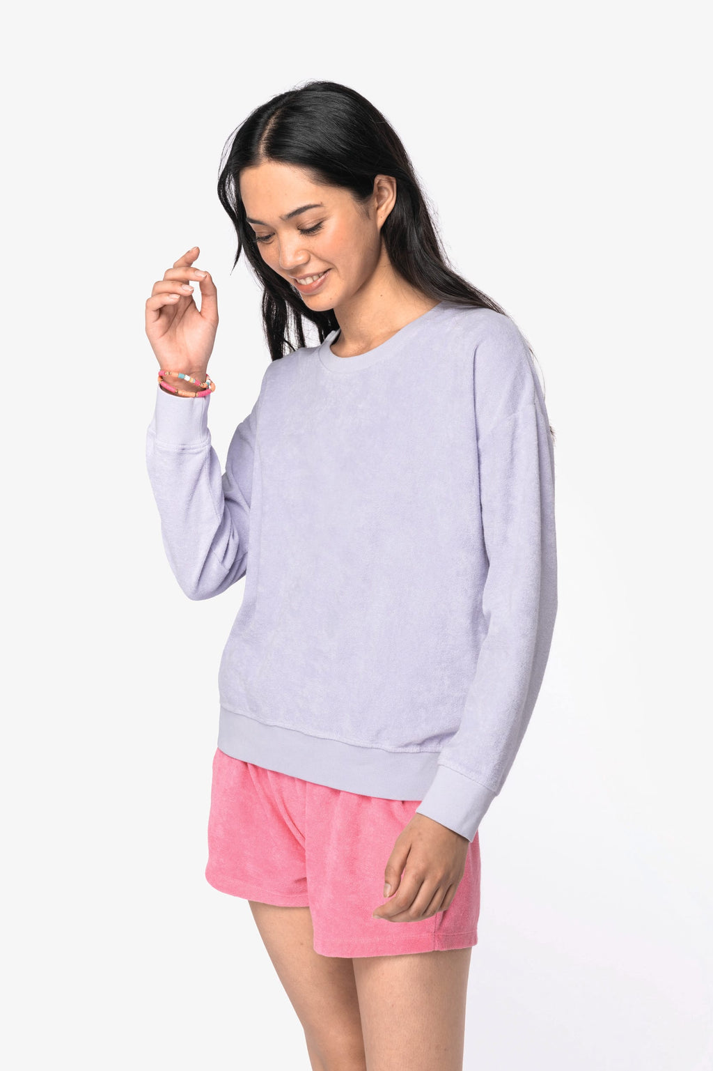 Sweatshirt sustentável em malha turca de senhora