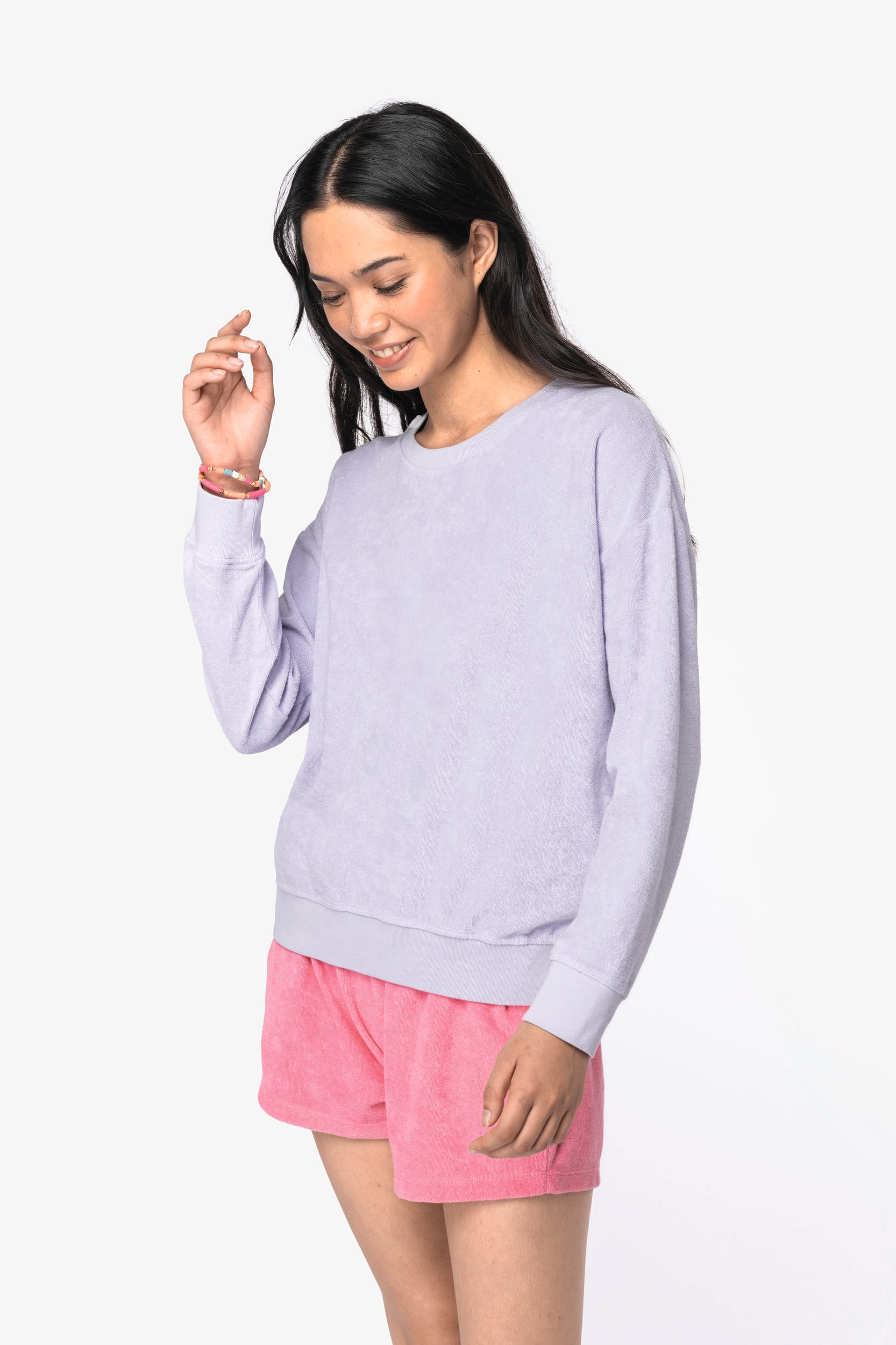 Sweatshirt sustentável em malha turca de senhora