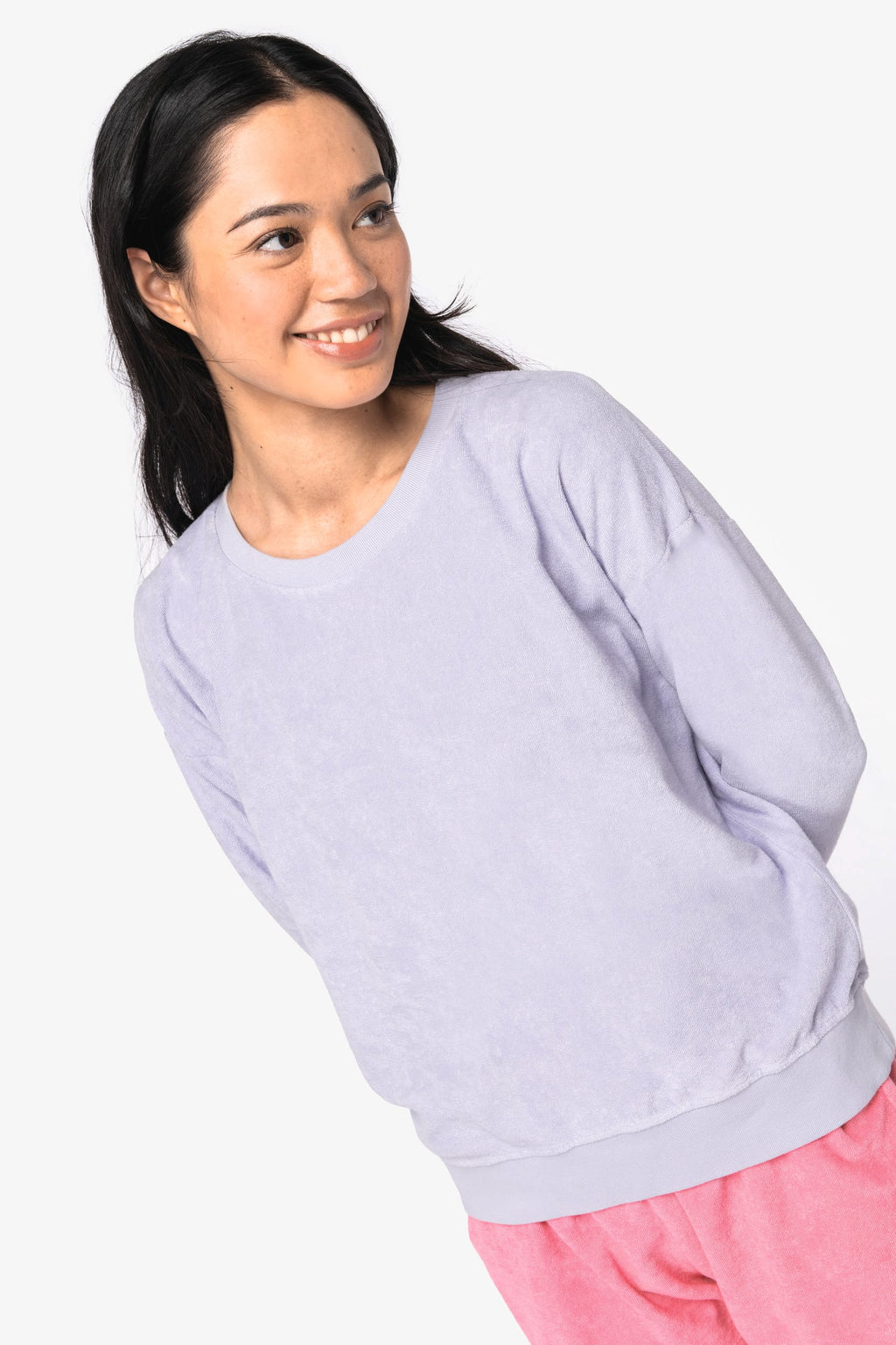 Sweatshirt sustentável em malha turca de senhora - Damasco