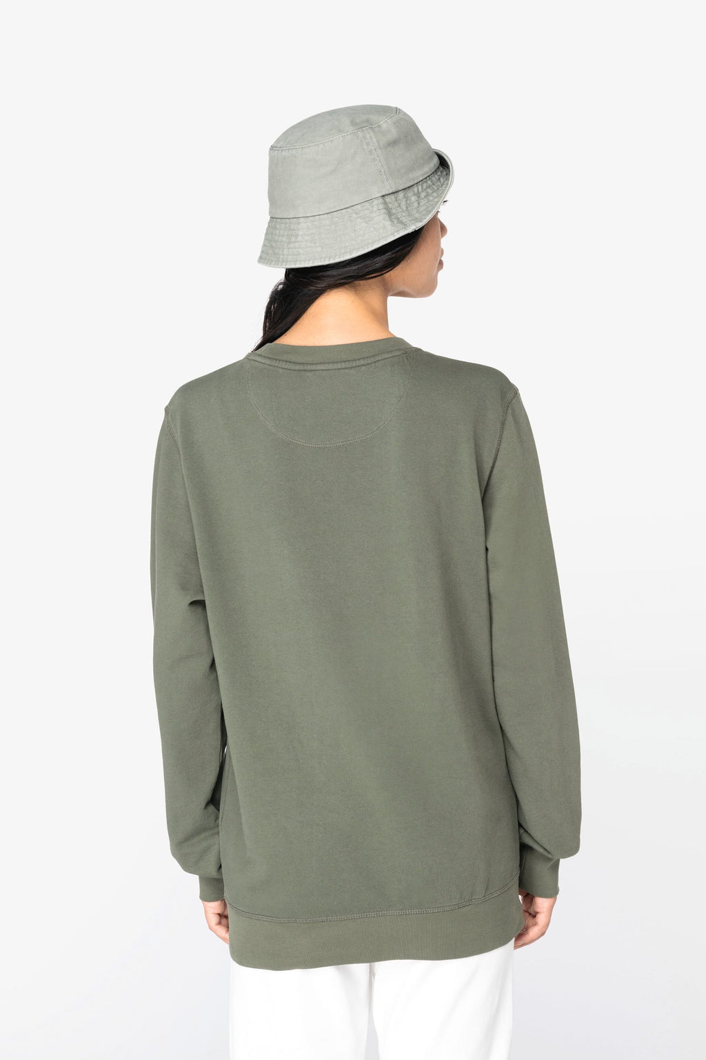 Sweatshirt sustentável decote redondo French Terry unissexo