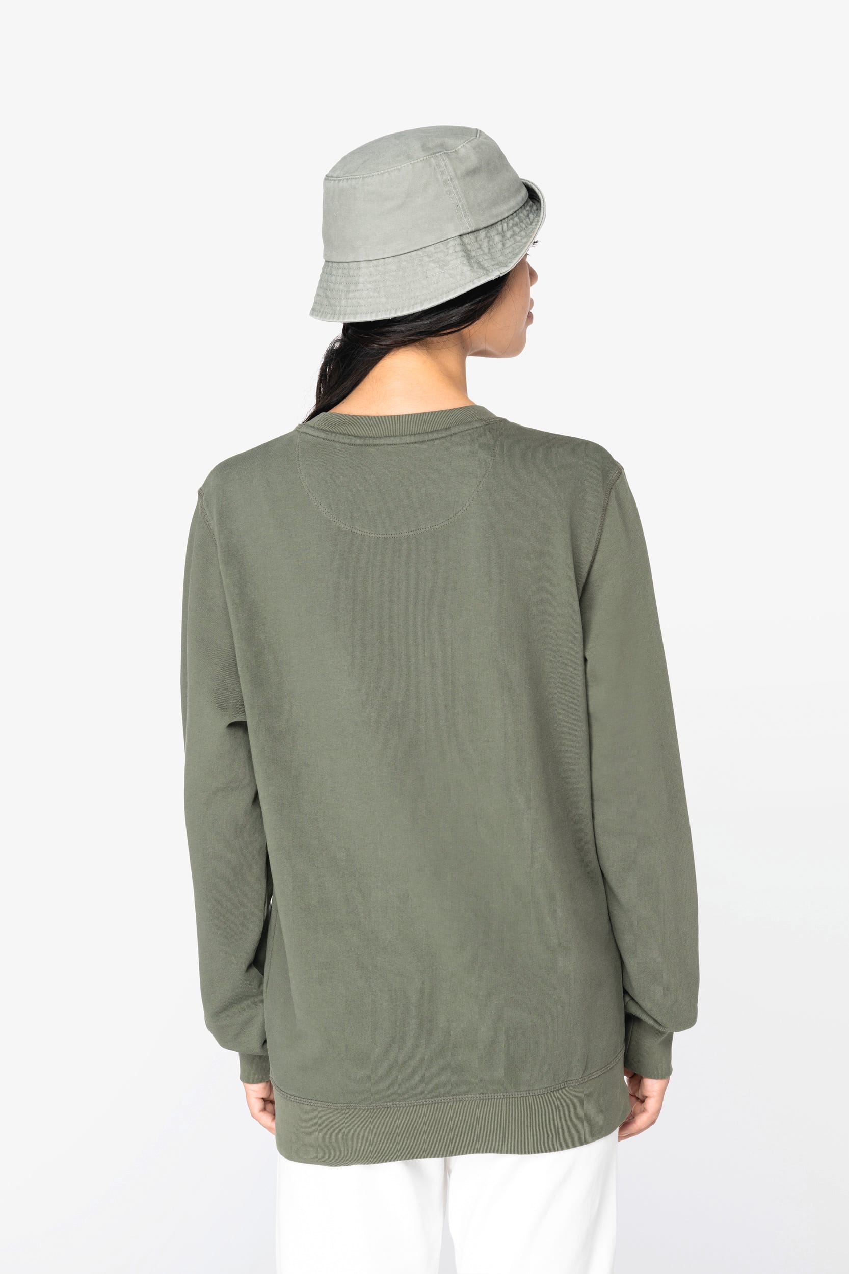 Sweatshirt sustentável decote redondo French Terry unissexo