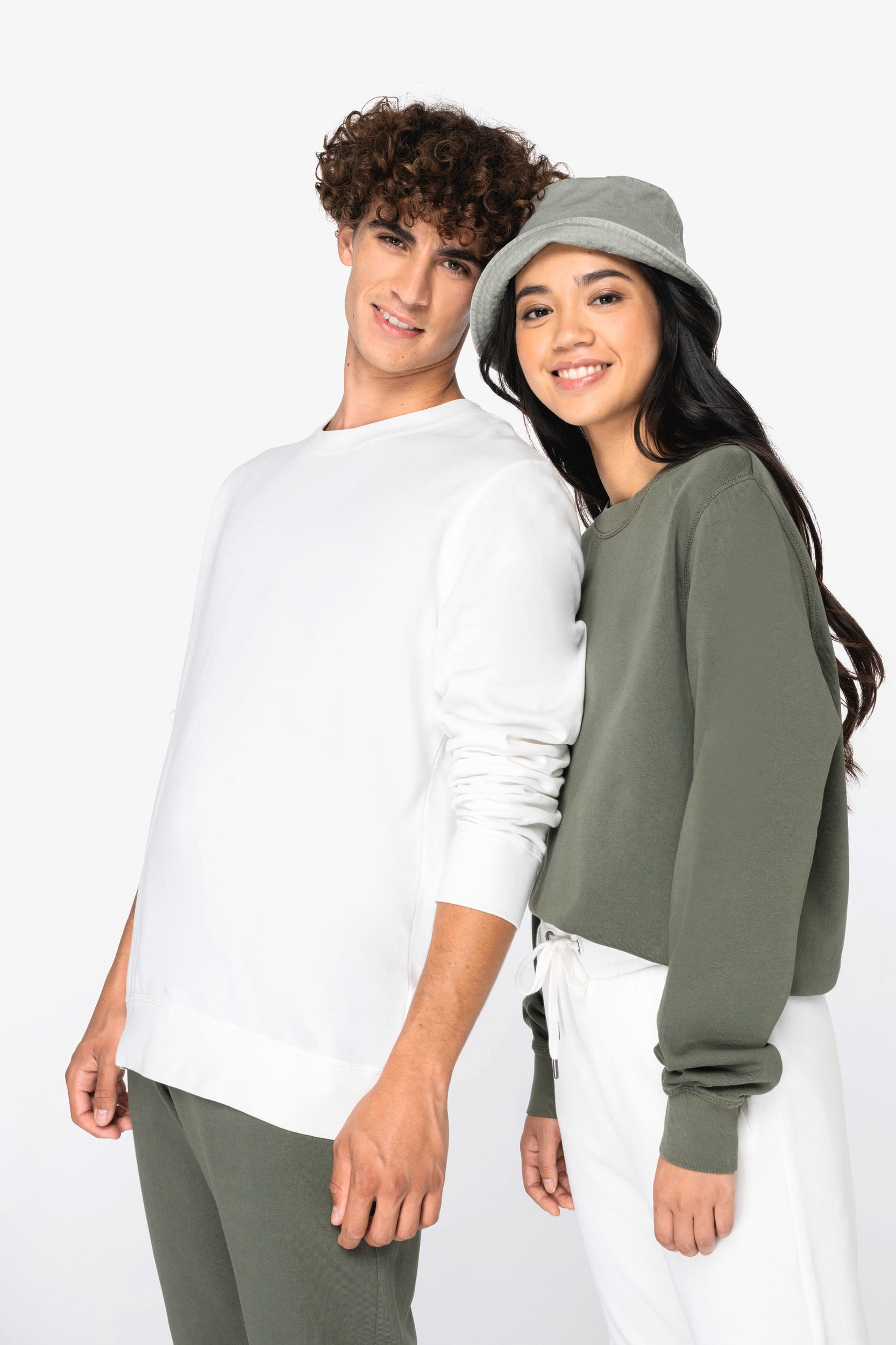 Sweatshirt sustentável decote redondo French Terry unissexo - Preto lavado